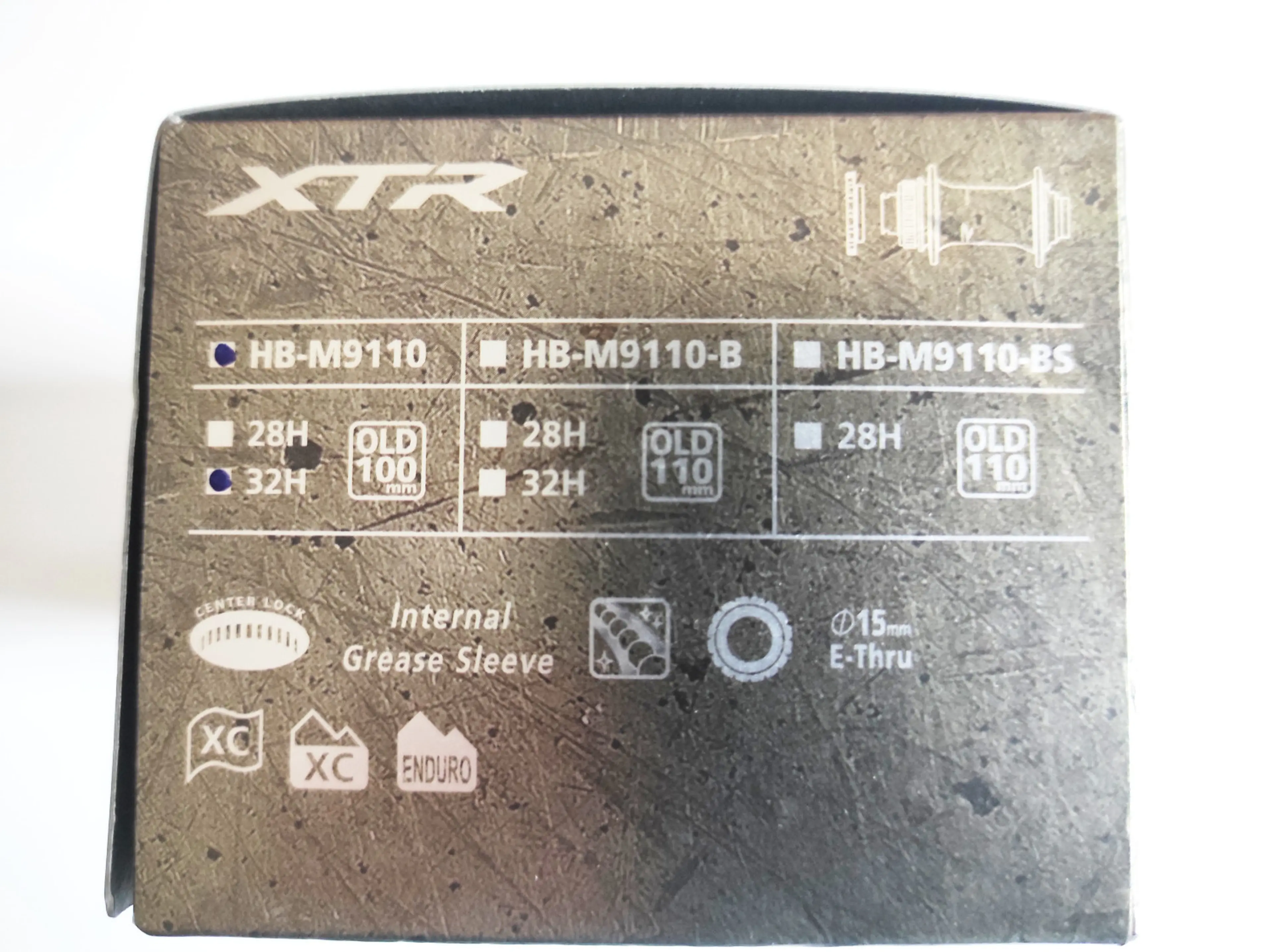 14. Butuc fata Shimano XTR HB-M9110 15x100mm 32h disc centerlock nou
