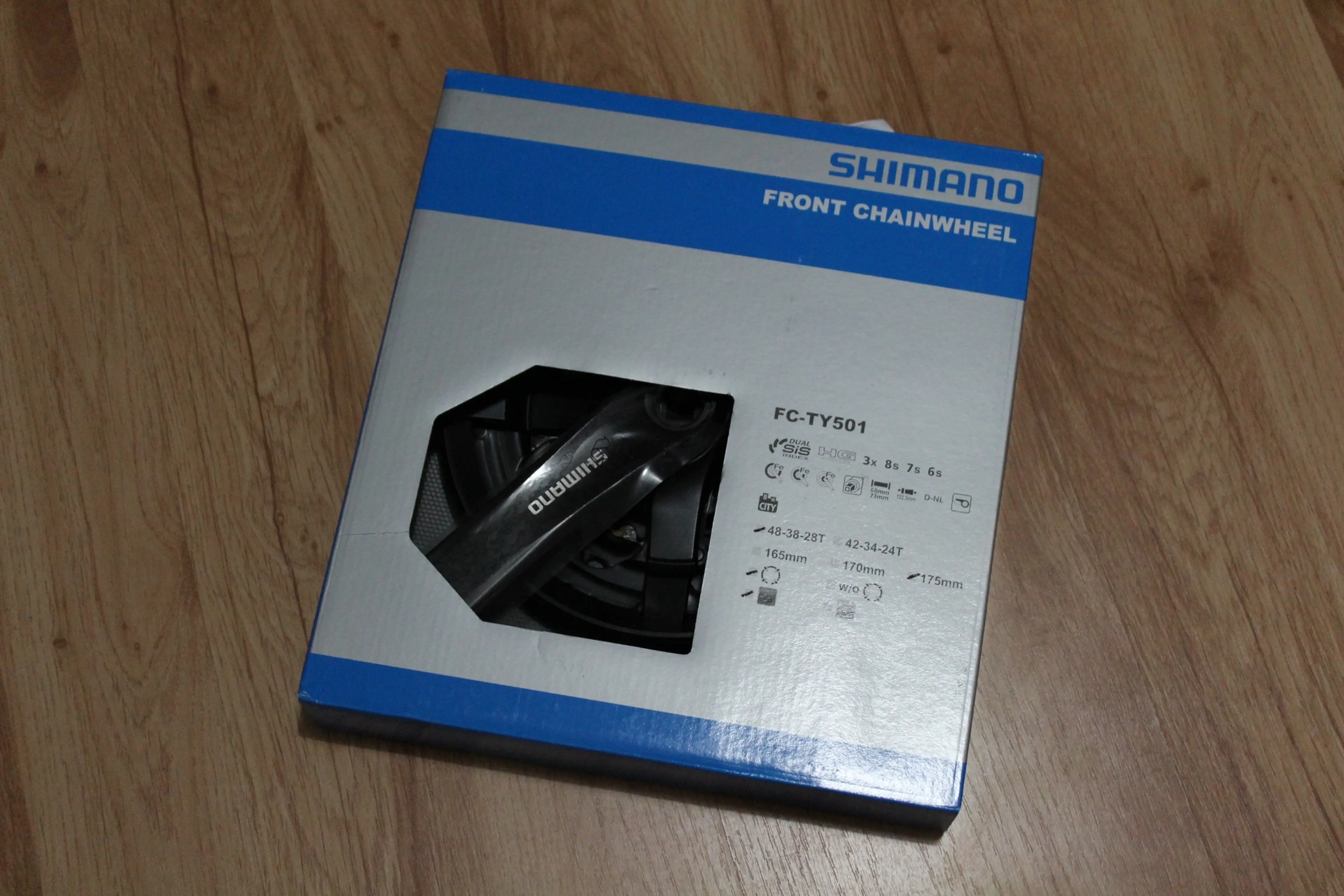 1. Shimano FC-TY501 175mm - angrenaj negru MTB, Trekking