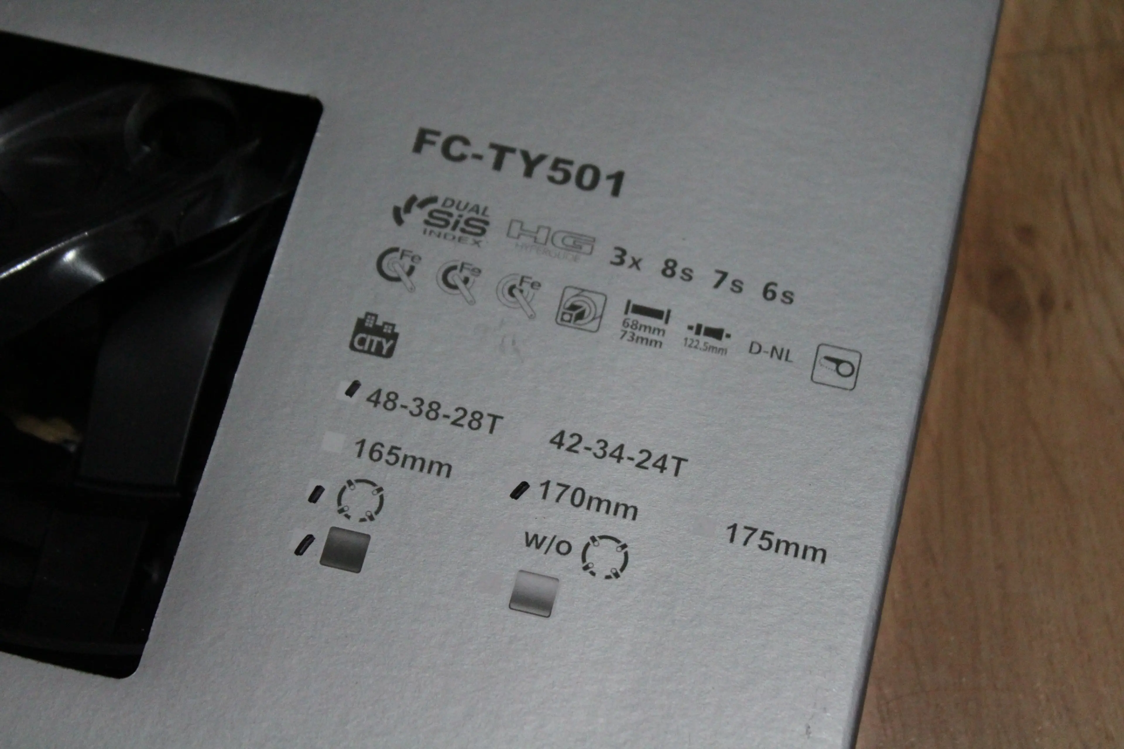 2. Shimano FC-TY501 170mm - angrenaj negru MTB, Trekking