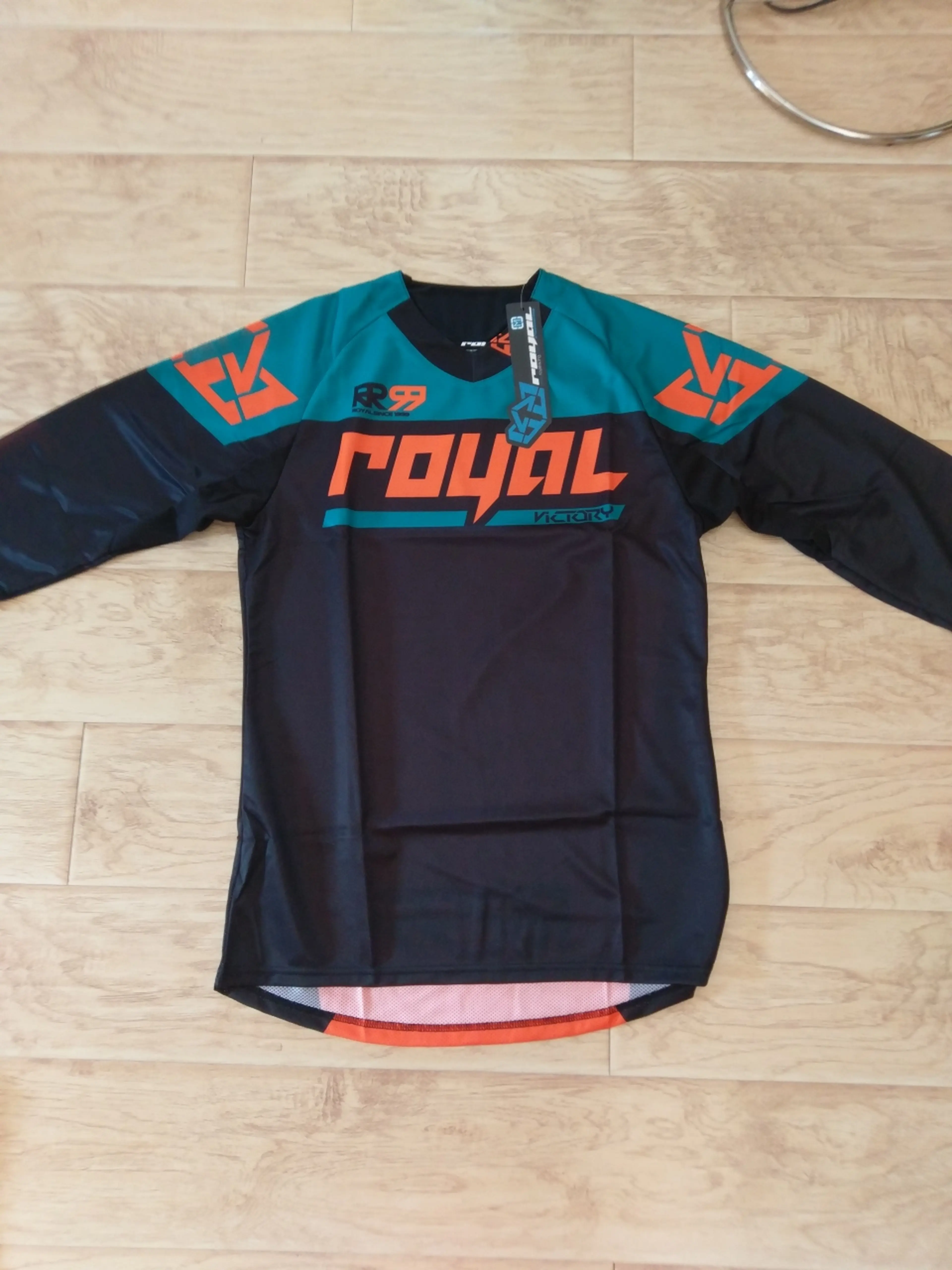 Image Jersey Downhill/Enduro Royal Racing Victory Race LS Black Teal Orange
