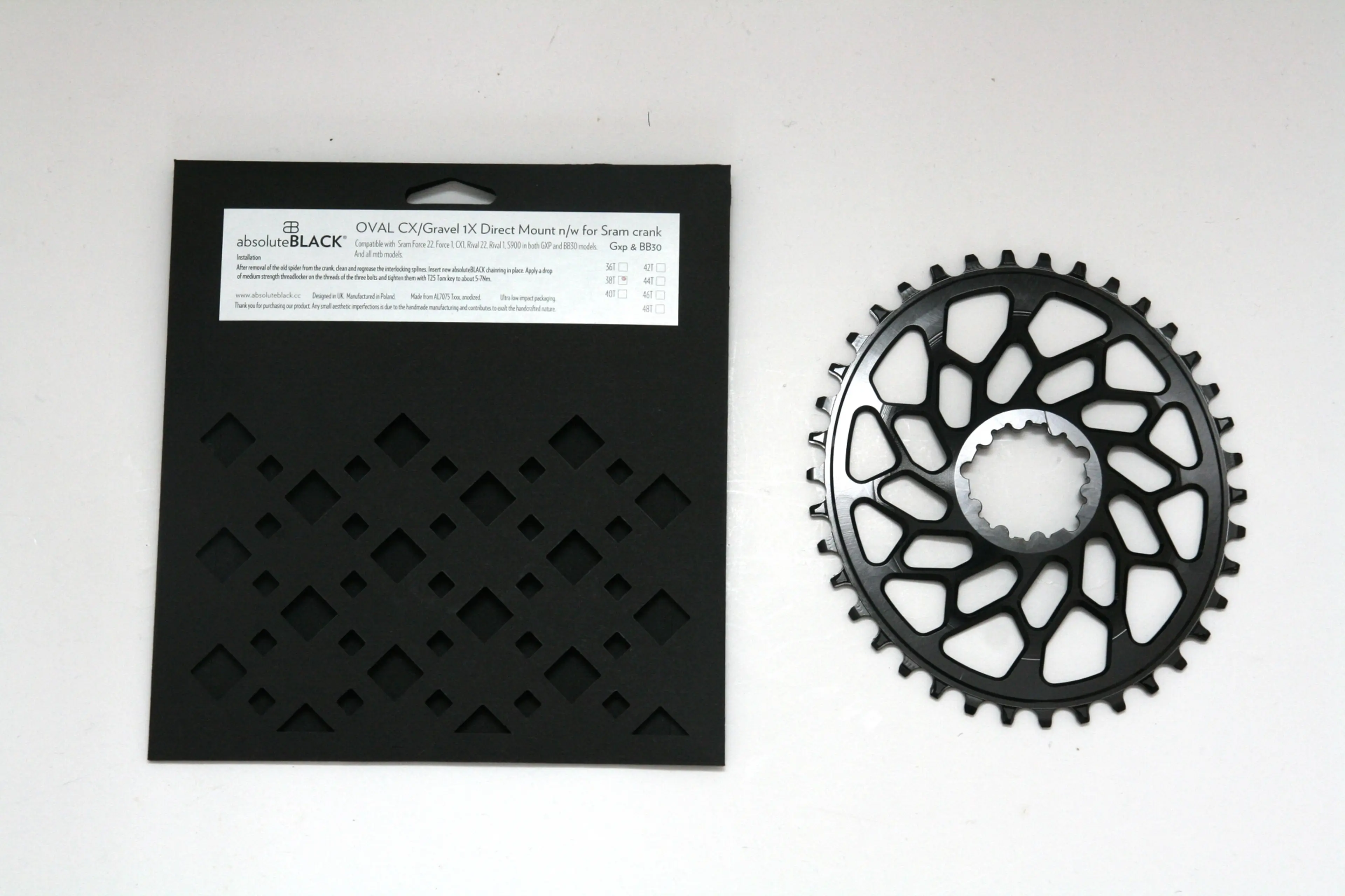 4. Placa ovala Absolute Black - CX1 Sram / Gravel, Cyclocross