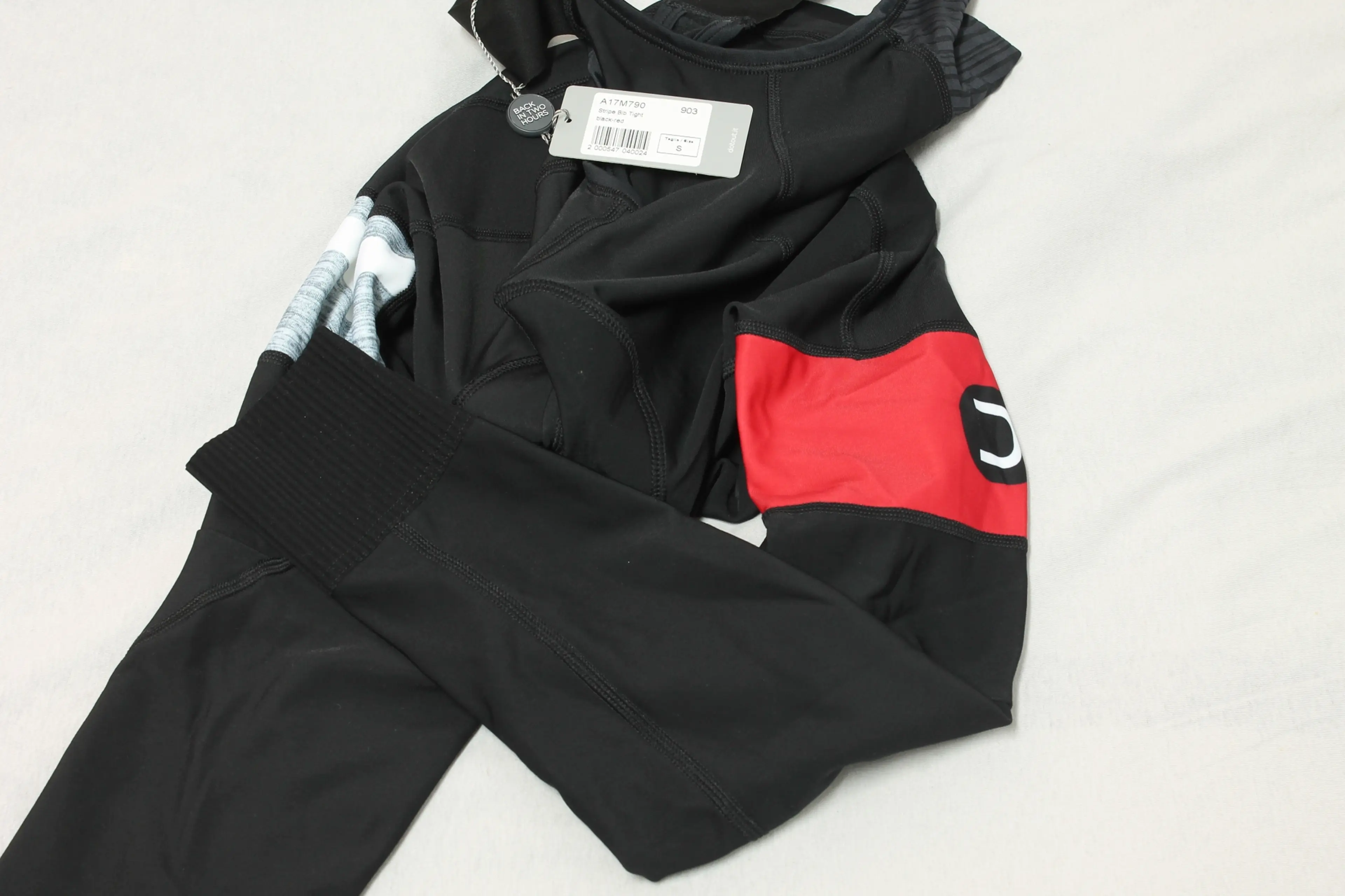 Image Pantaloni de iarna Dotout Stripe negru/rosu ciclism NOI marimi S XL