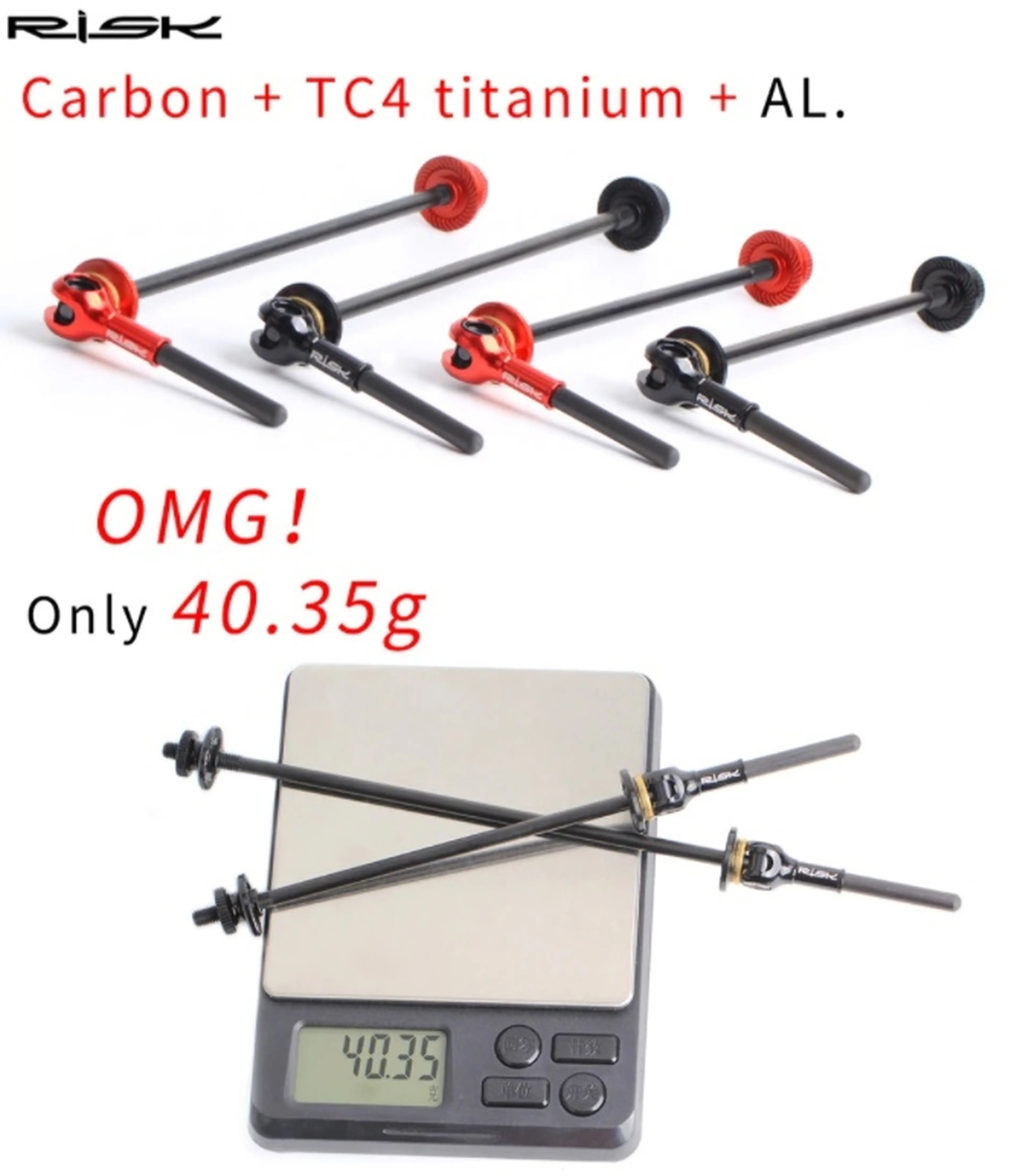 1. Set Quick release cursiera Titanium Risk 40 grame NOU maner carbon