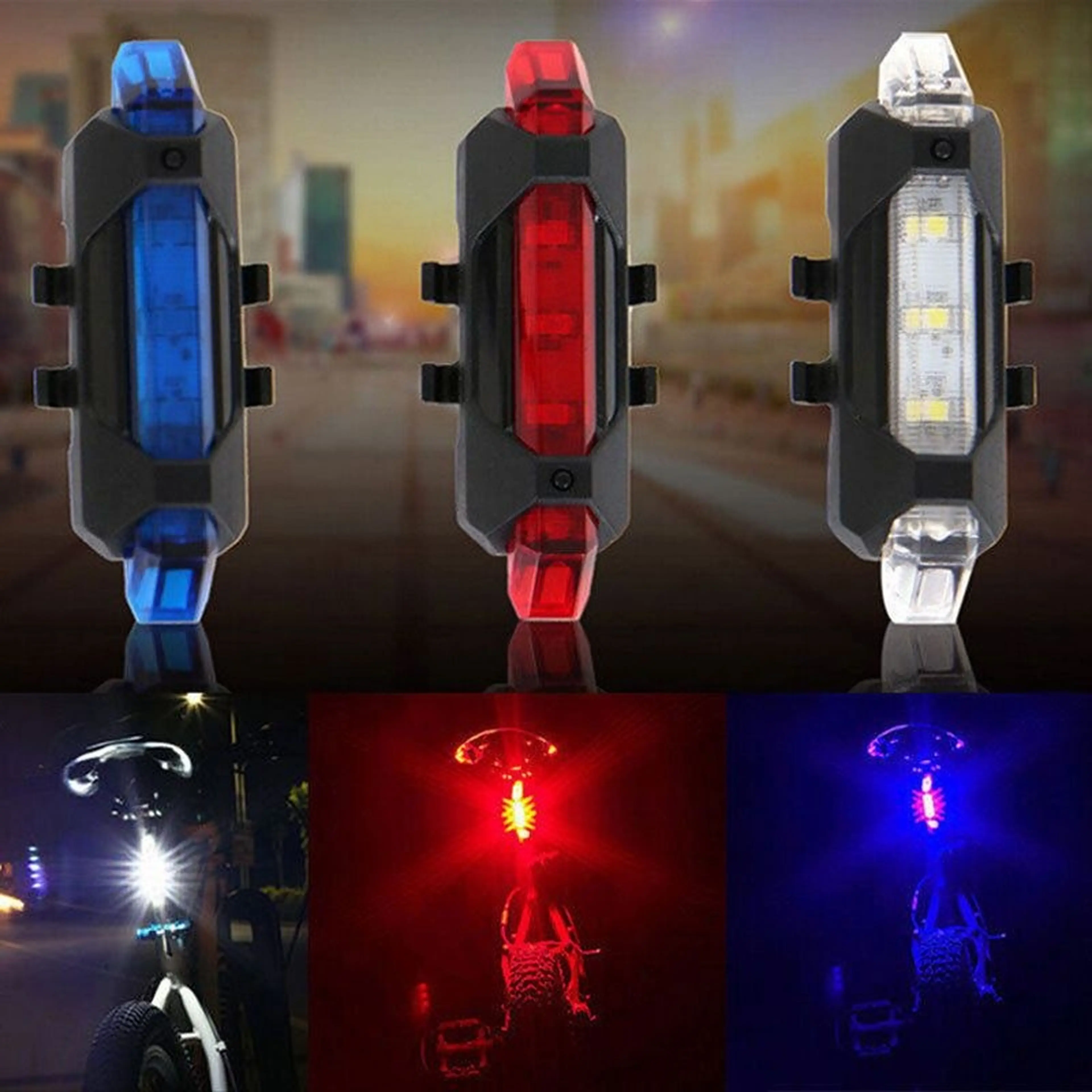 4. [-50%] 5 LED bar REincarcabile- Lumini / Far/ Lanterna /Stop Bicicleta