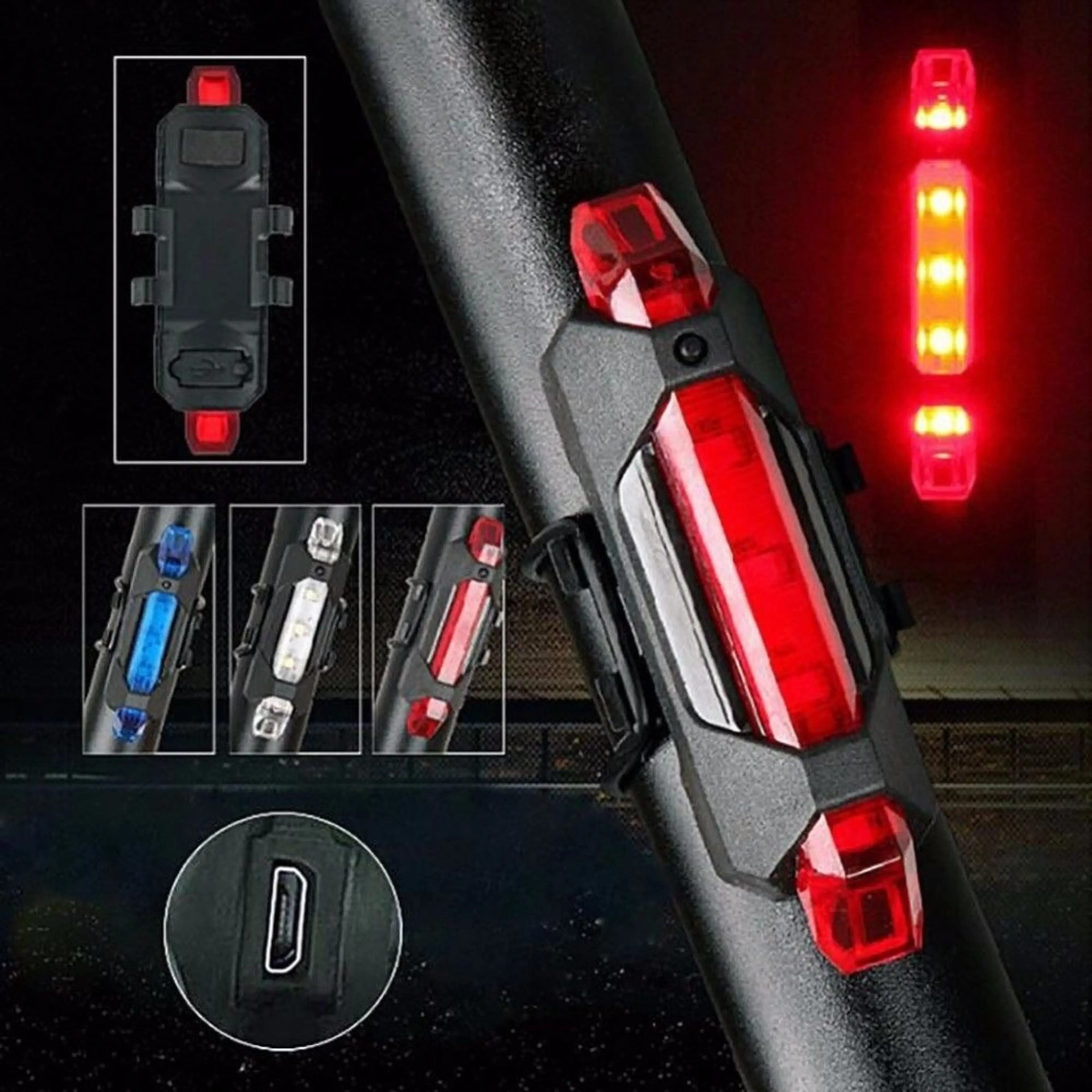 5. [-50%] 5 LED bar REincarcabile- Lumini / Far/ Lanterna /Stop Bicicleta