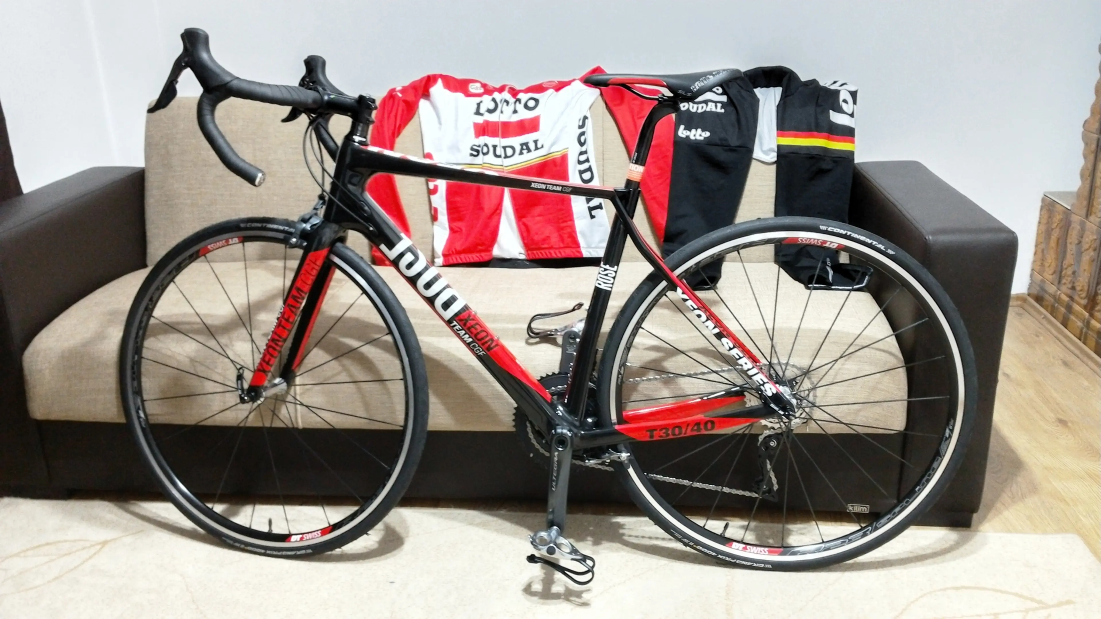 Image Bicicleta - cursiera rose bikes - xeon team cgf-3000 shiny-ud-carbon/red 53+