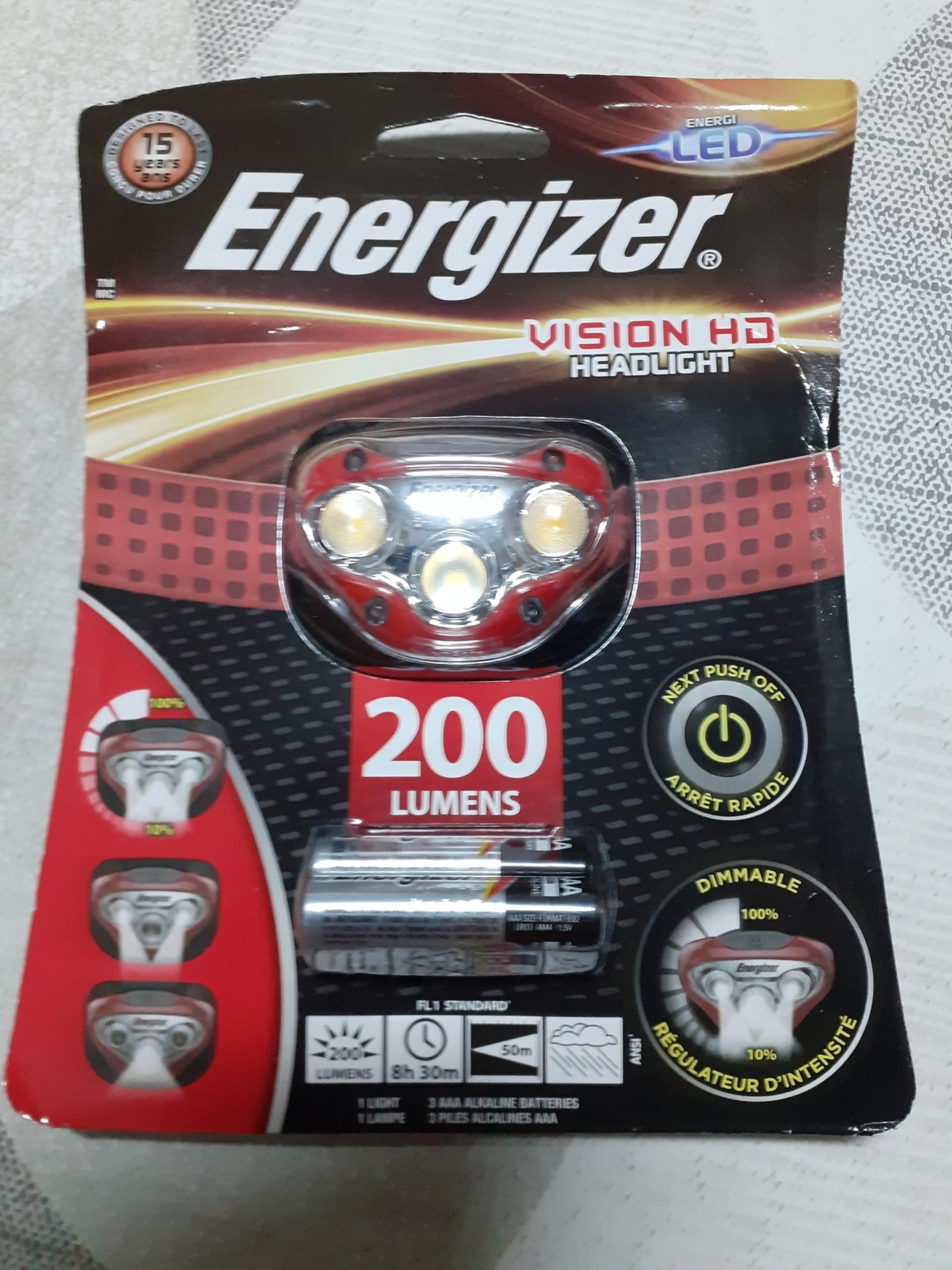 1. Frontala Visual HD Energizer 200 Lumeni