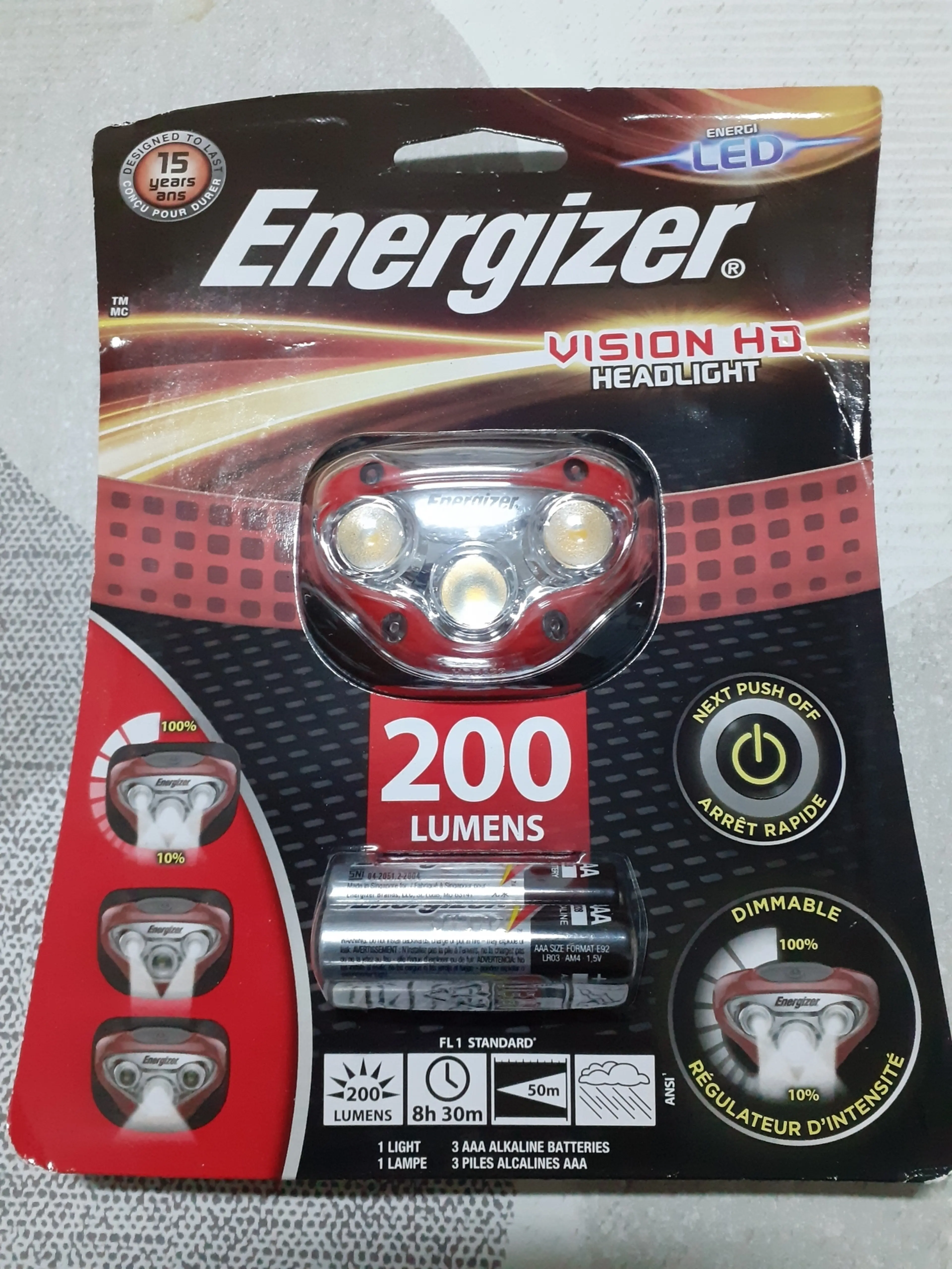 2. Frontala Visual HD Energizer 200 Lumeni