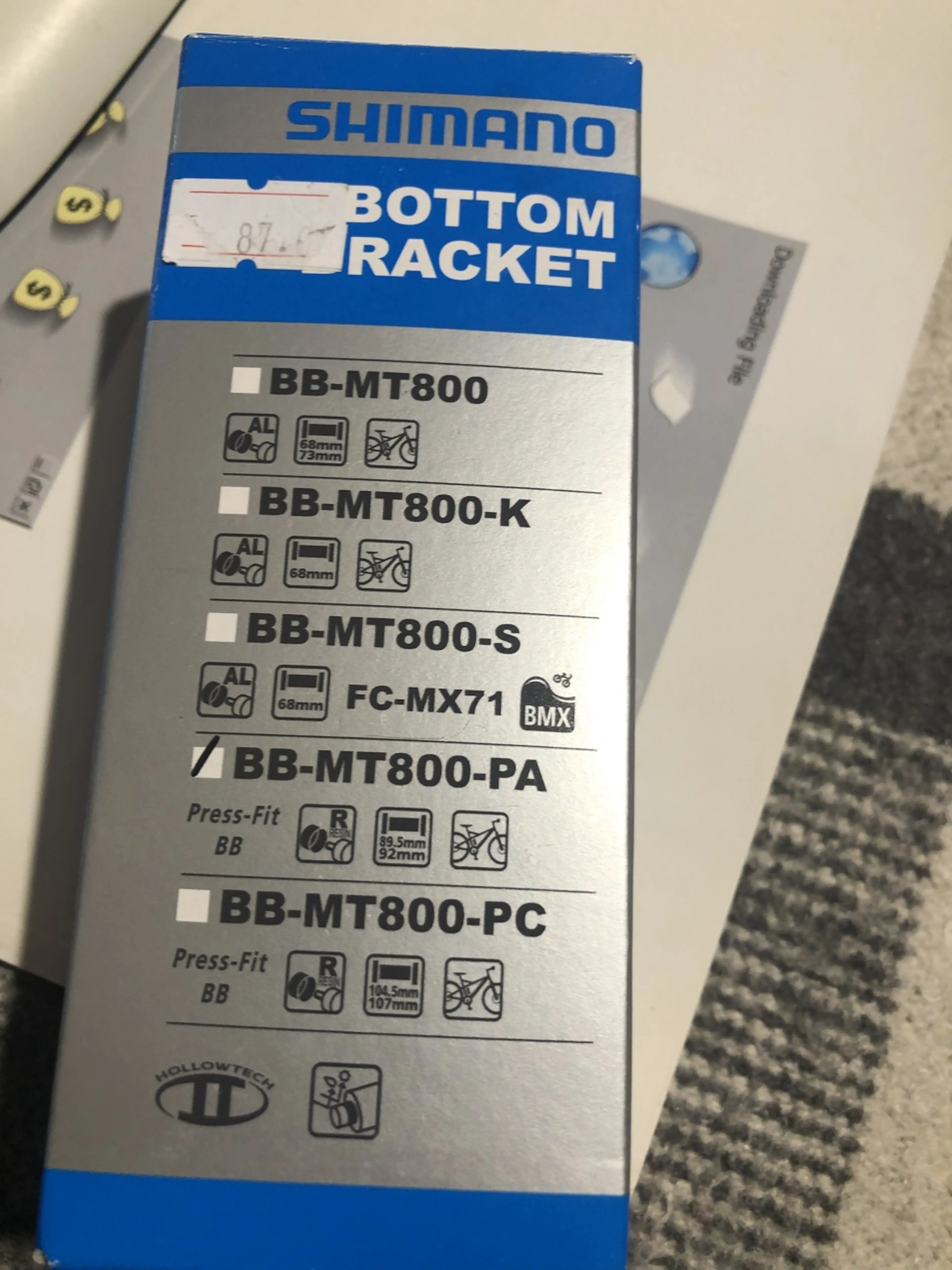 3. Monobloc Shimano BB-MT800-PA