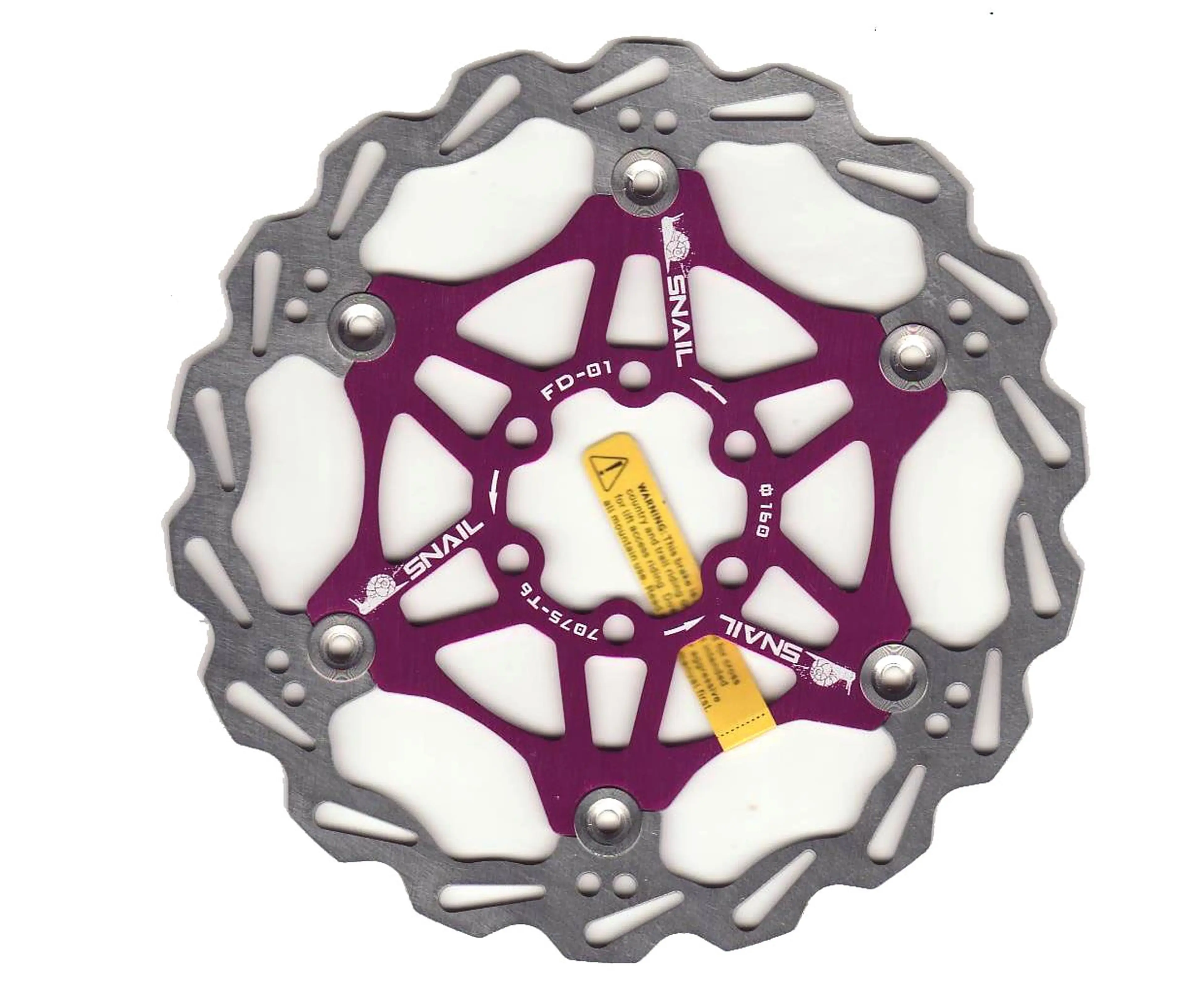 Image Disc frana bicicleta Aluminiu si INOX,160 mm, diverse culori