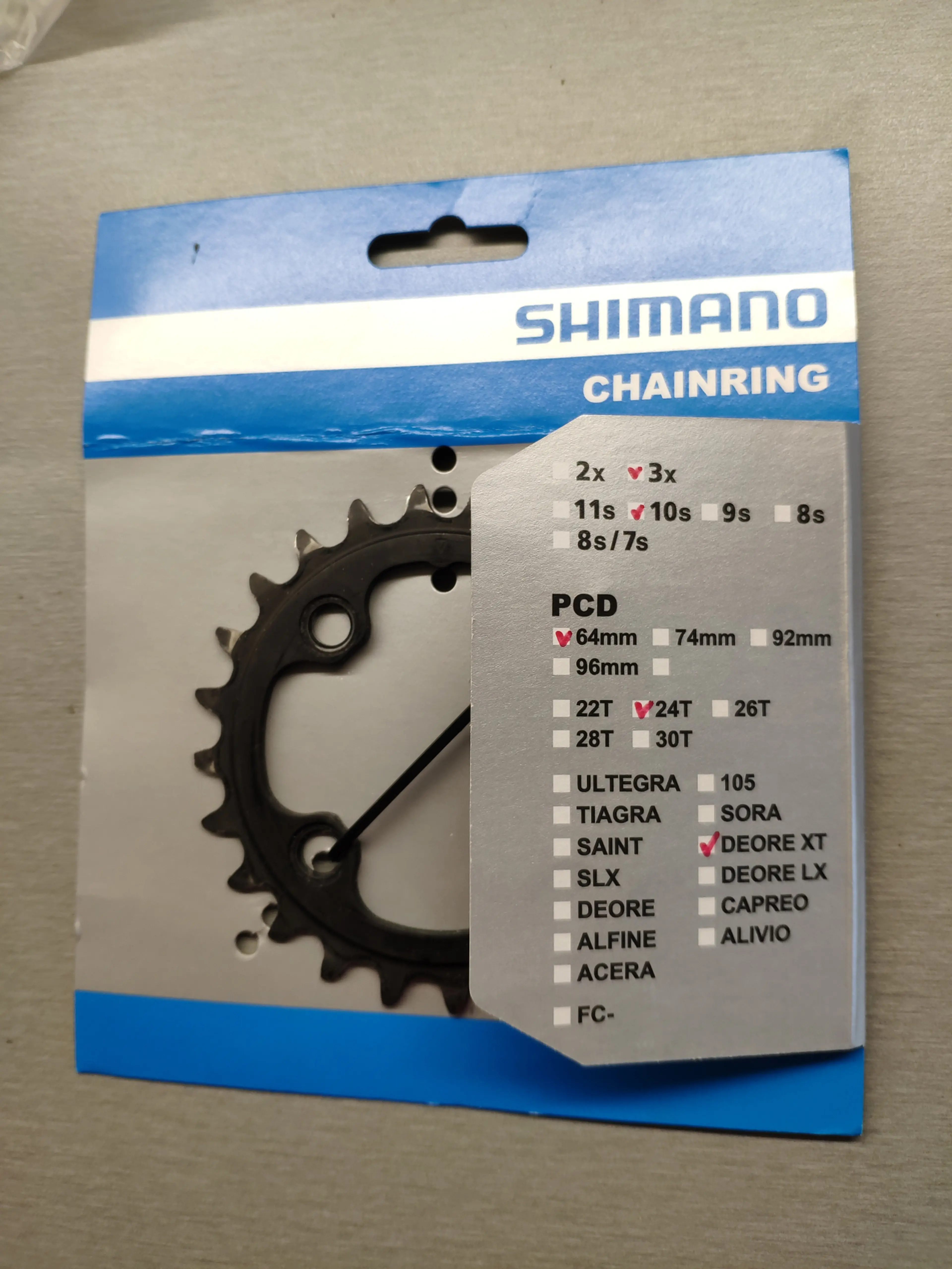 Image Placa mica 24 T pentru angrenaj Shimano XT FC-770  3x10