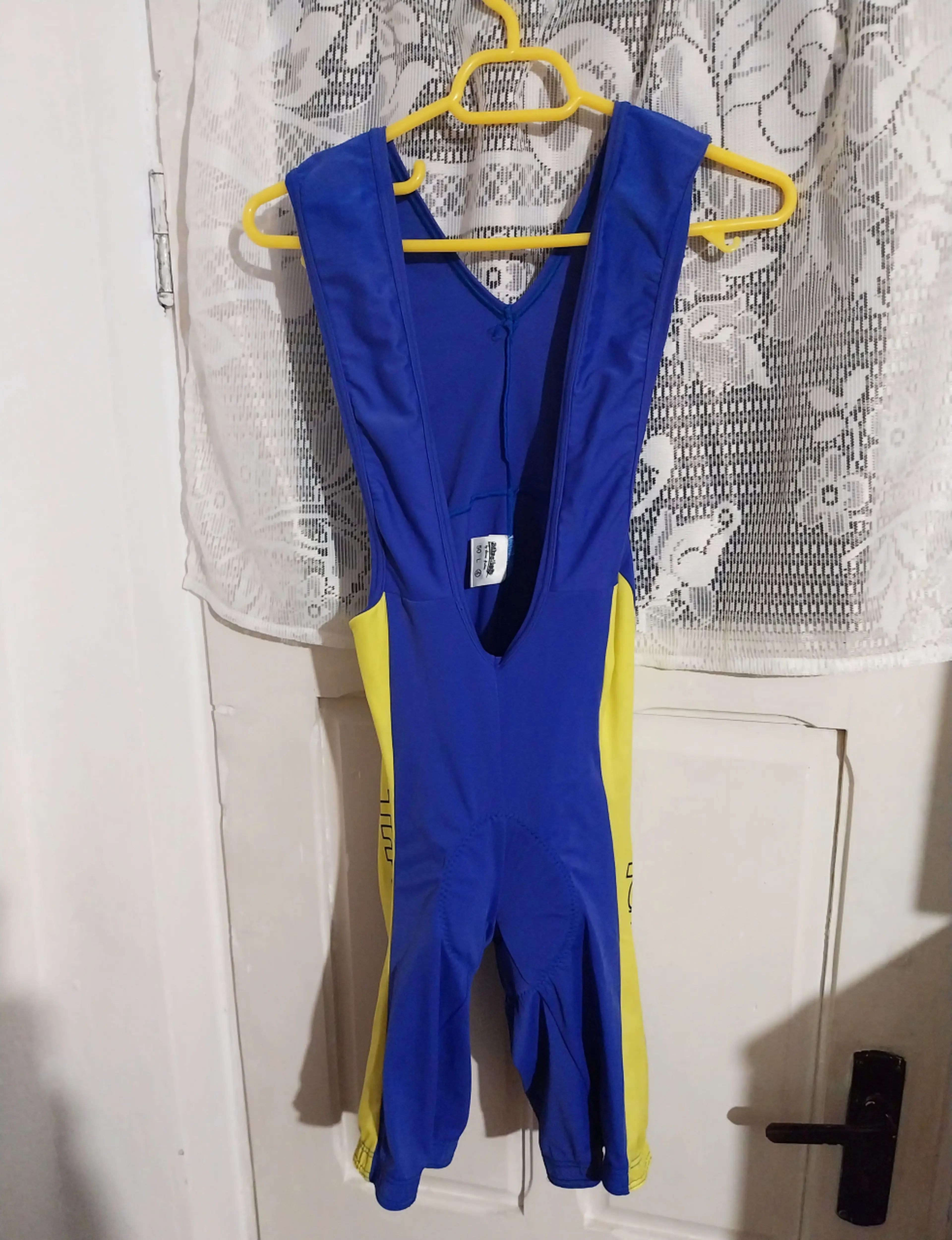 Image Nr.2 pantalon scurt ciclism, albastru galben, marime M