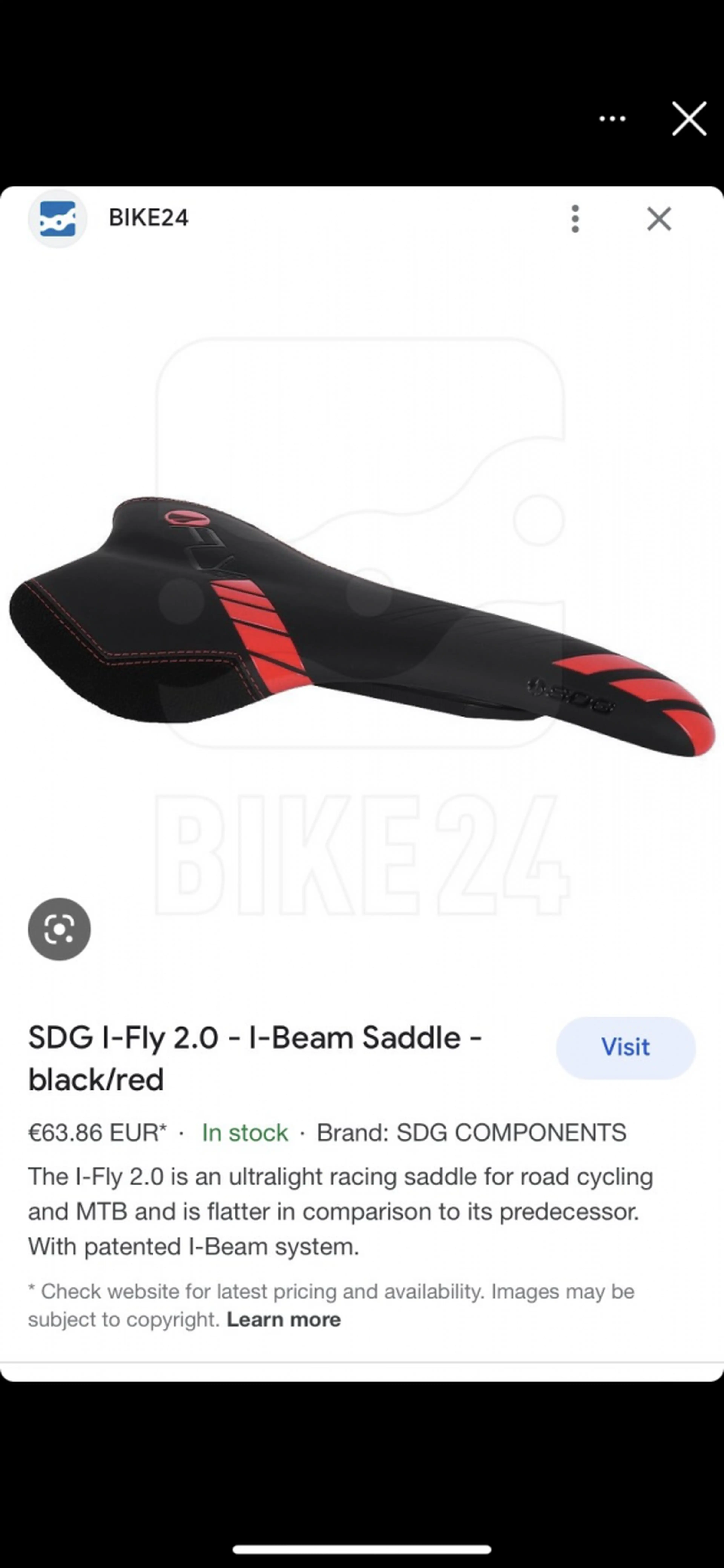 Image Șa SDG I-Fly 2.0 - I-Beam Saddle - black/red