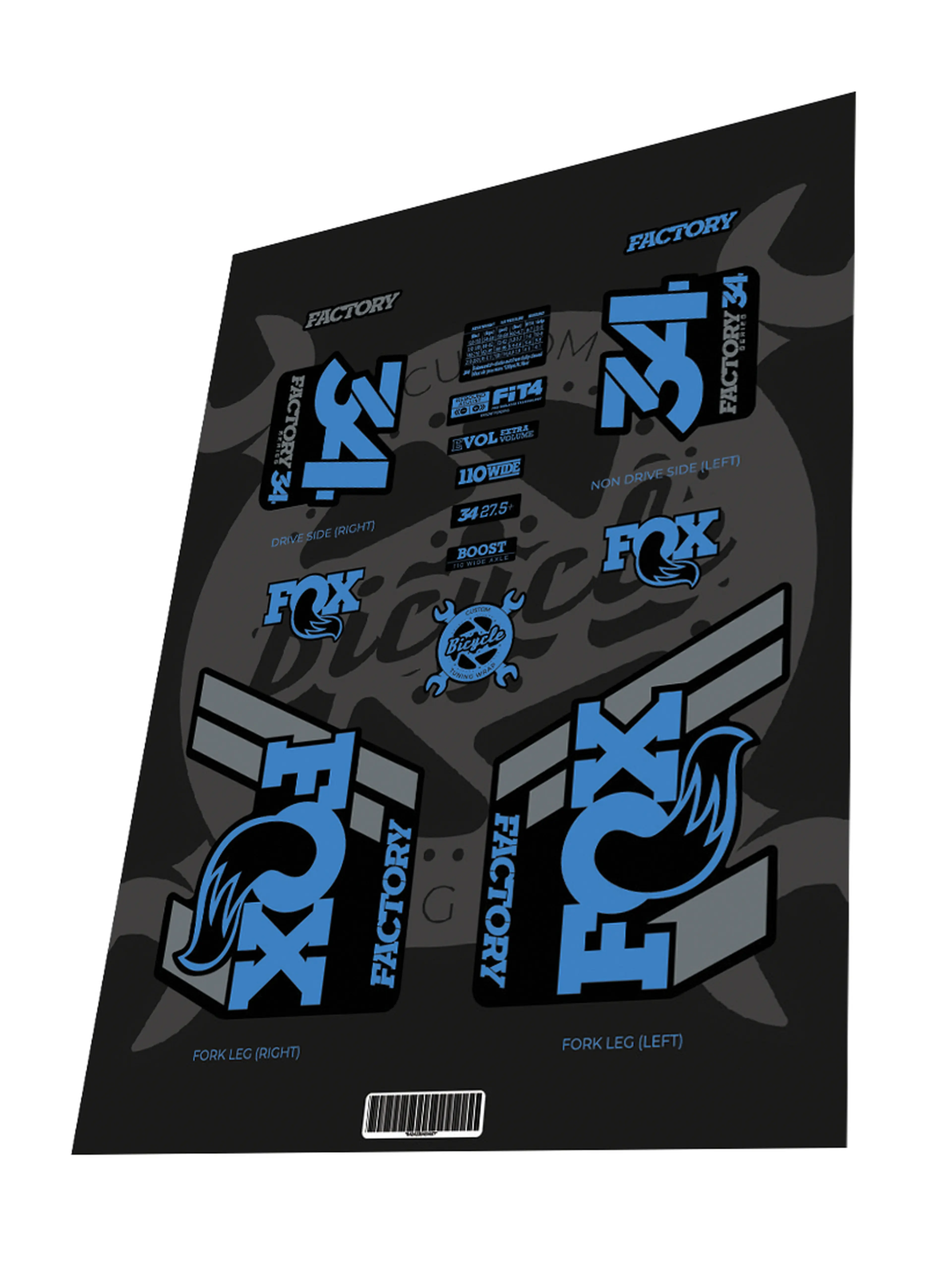 1. Stickere Fox 34 Factory 2019 Blue Gray