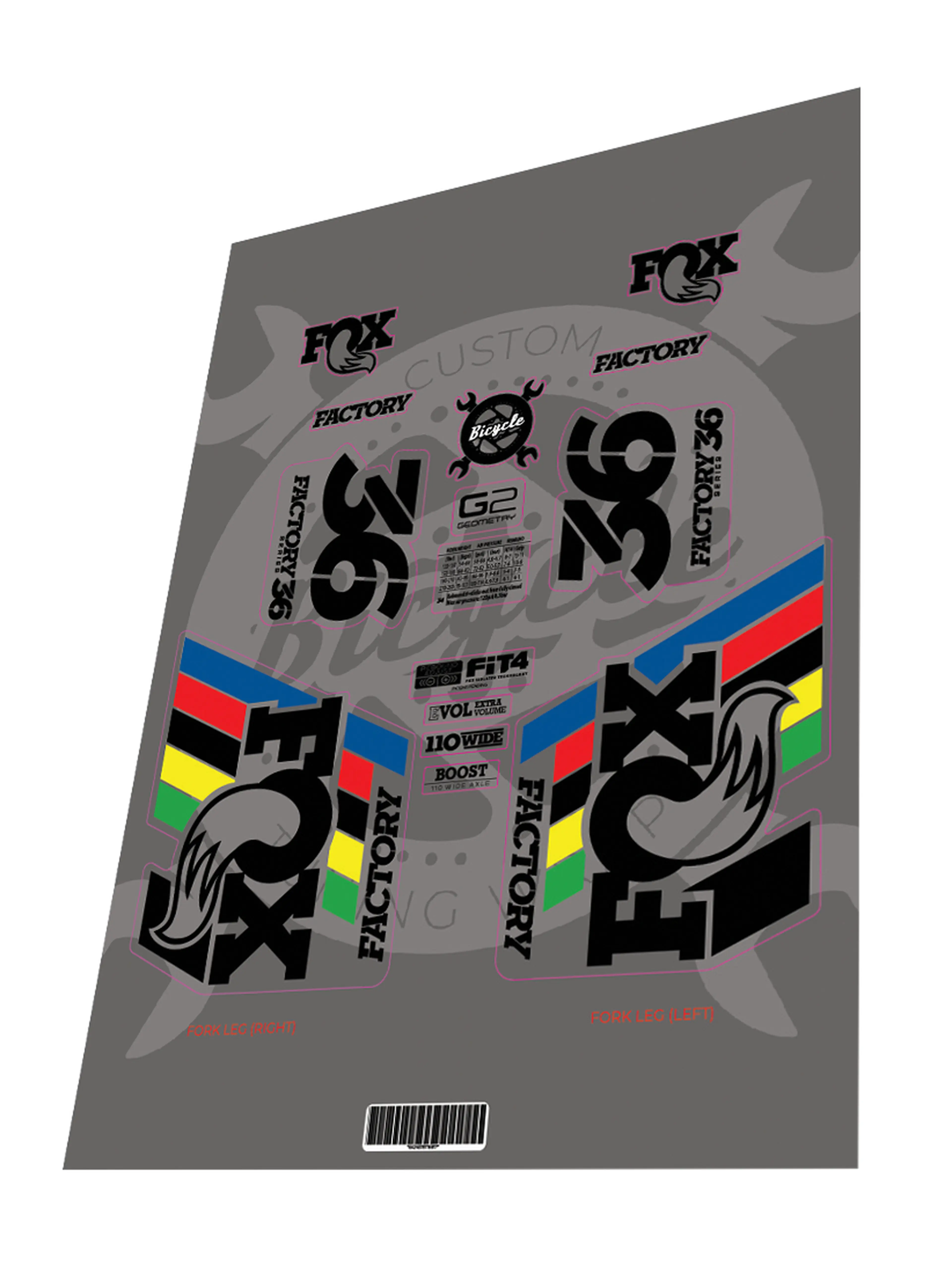 Image Stickere Fox 36 Factory 2019 UCI Edition Clear