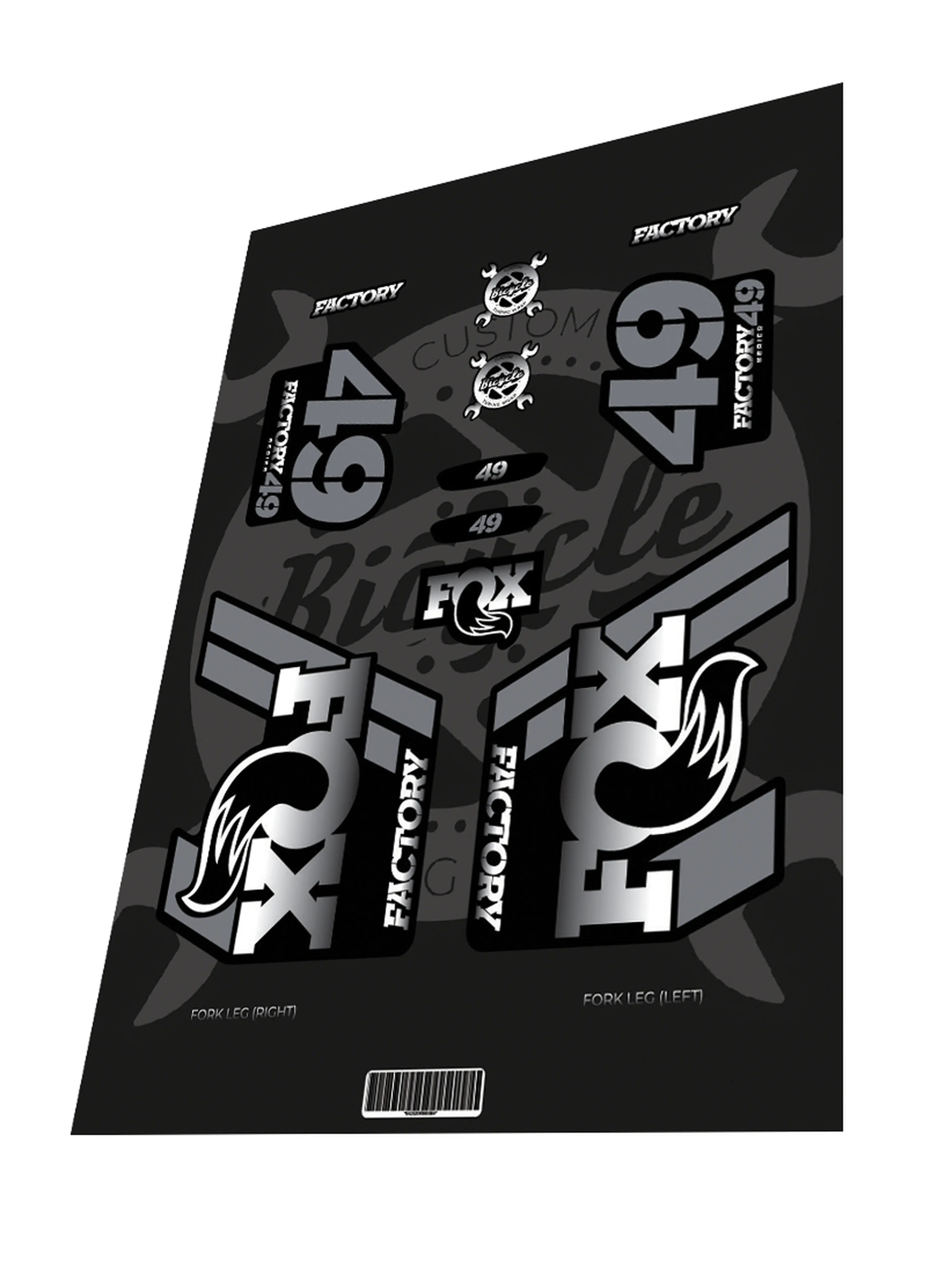 Image Stickere Fox Factory 49 2020 Gradient White Black