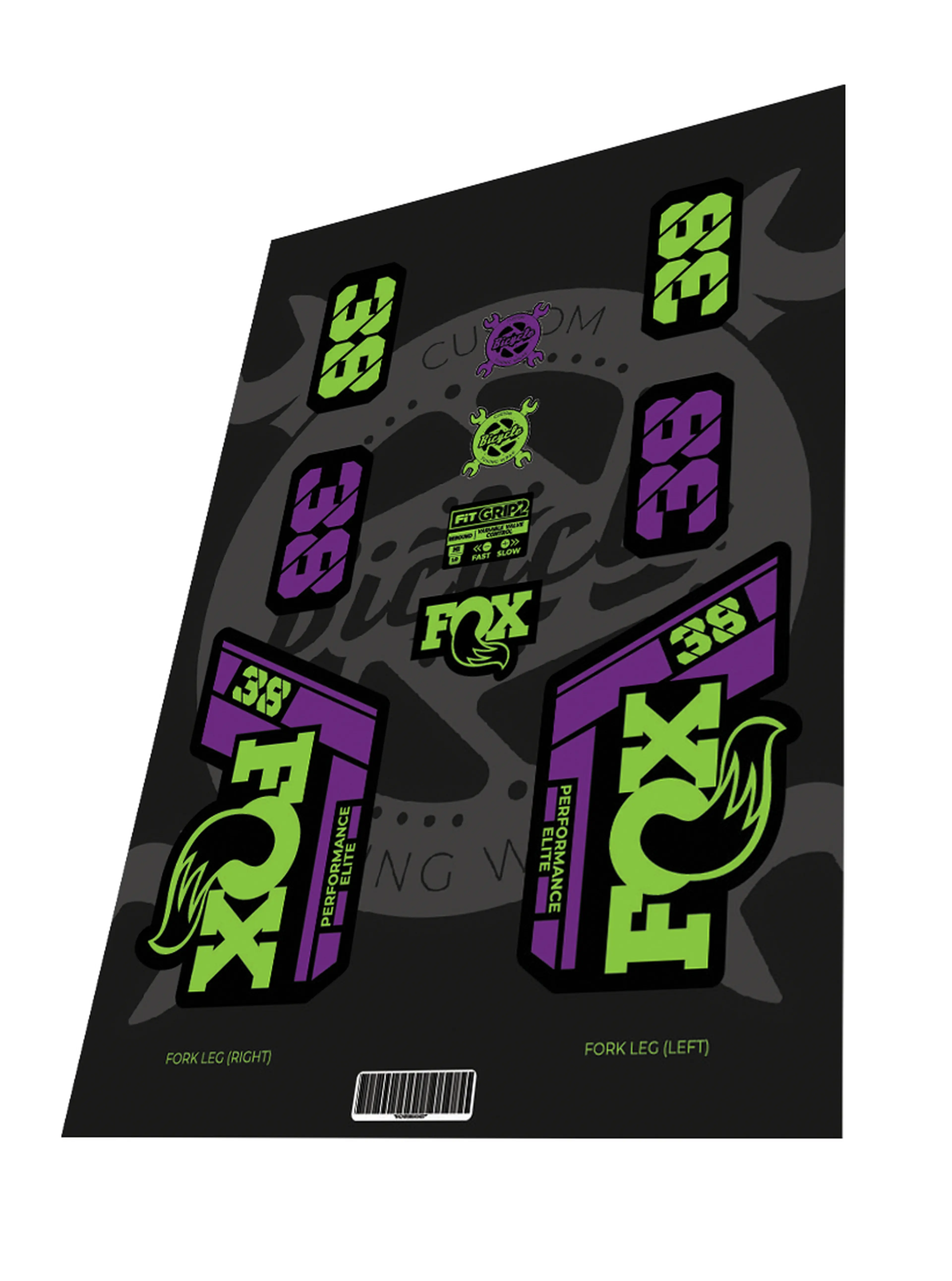 Image Stickere Fox Performance Elite 38 2021 Purple Green