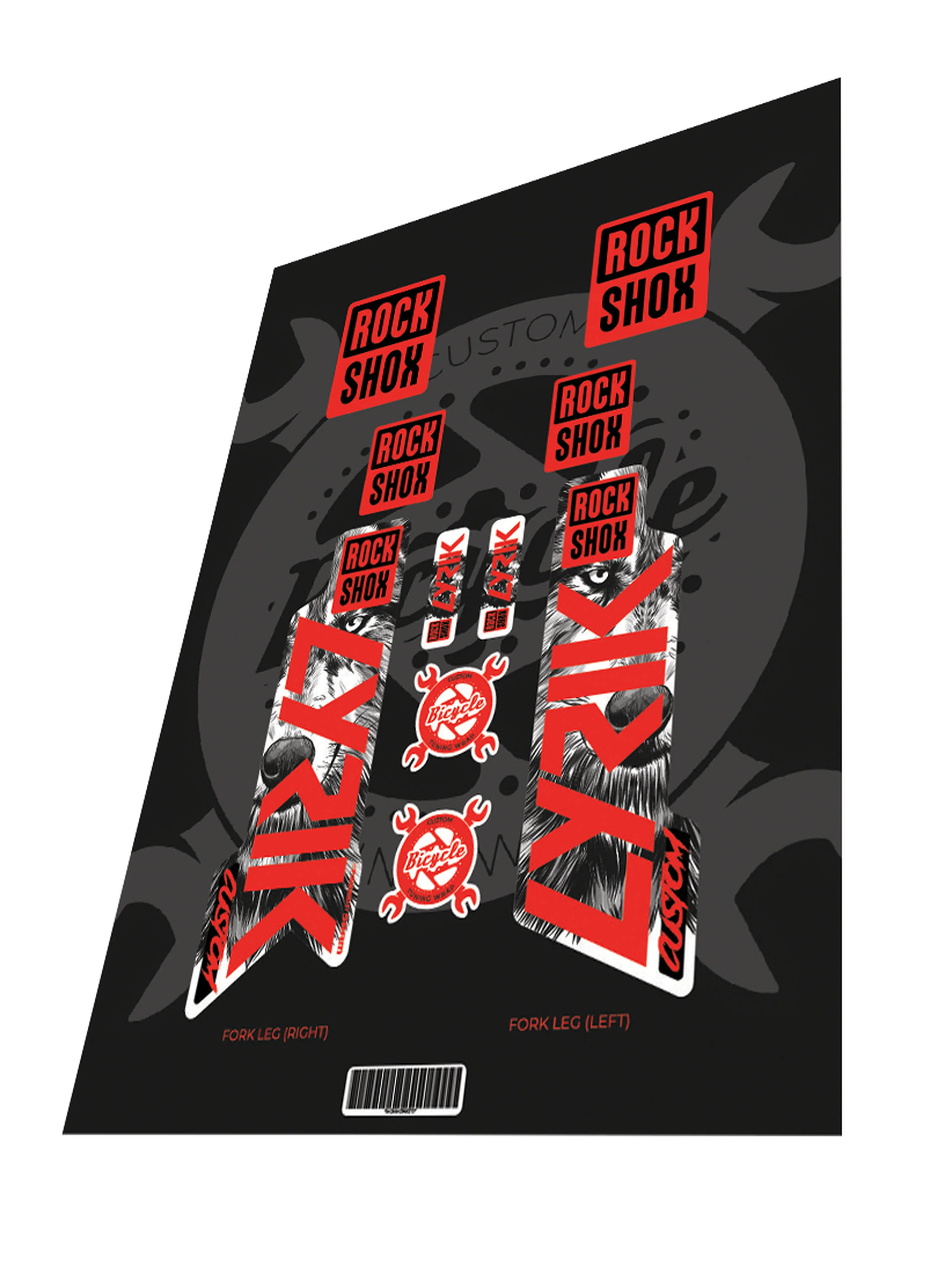 1. Stickere Rockshox Lyrik 2022 Custom Wolf Red Edition