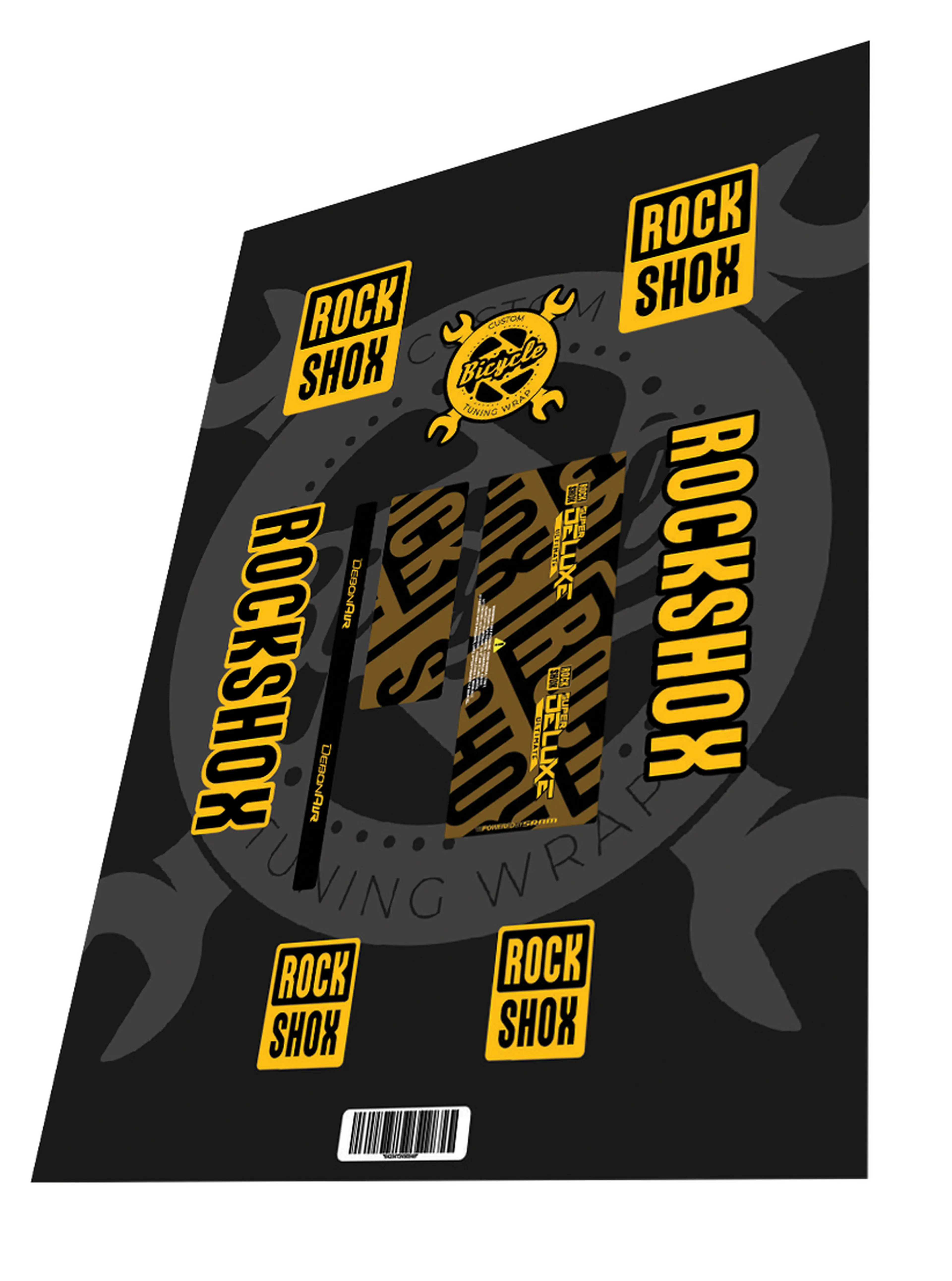 1. Stickere Rockshox Super Deluxe Ultimate Yellow Black 2020