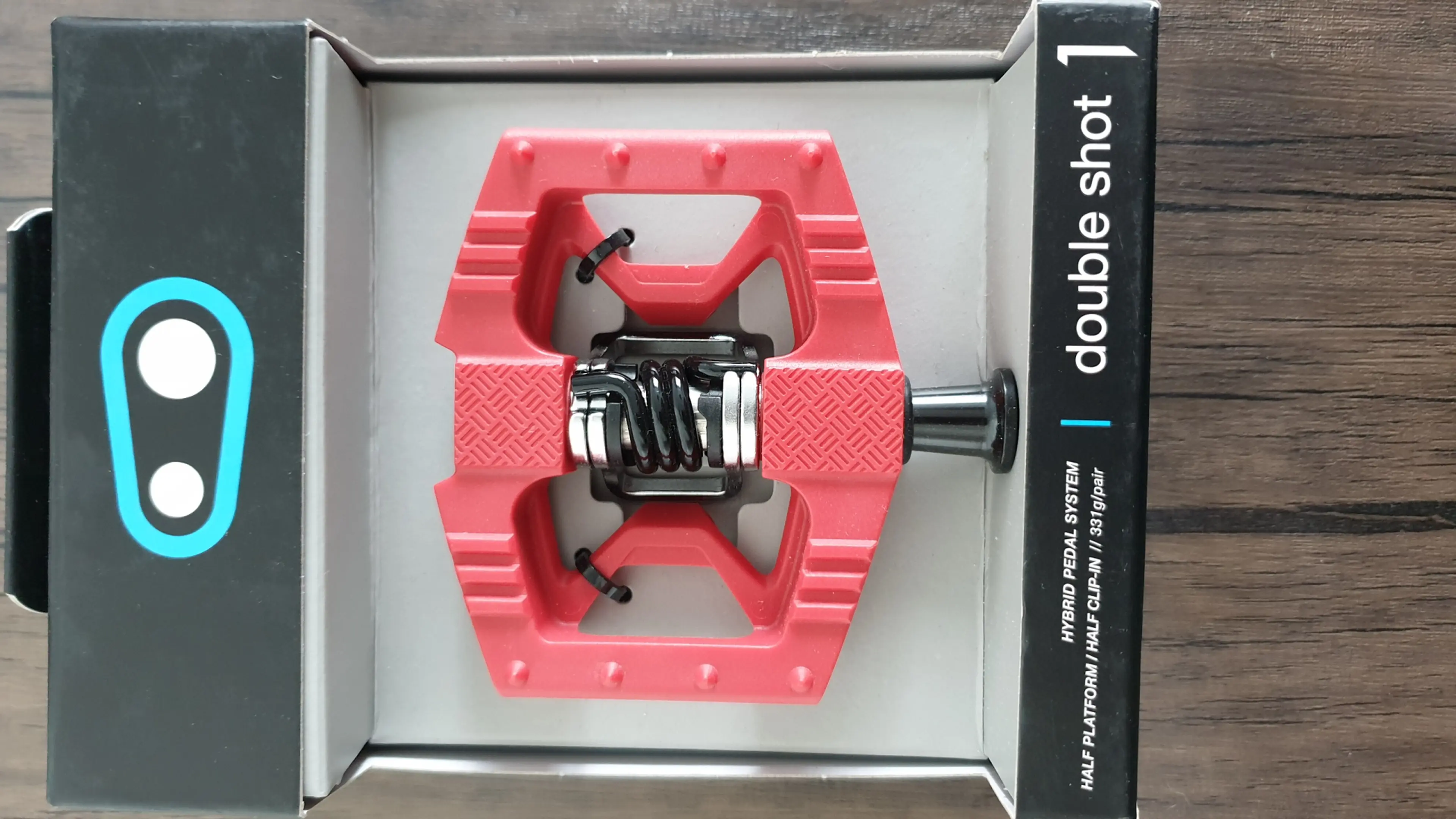 2. Pedale Crankbrothers Double Shout 1 hibride rosii noi