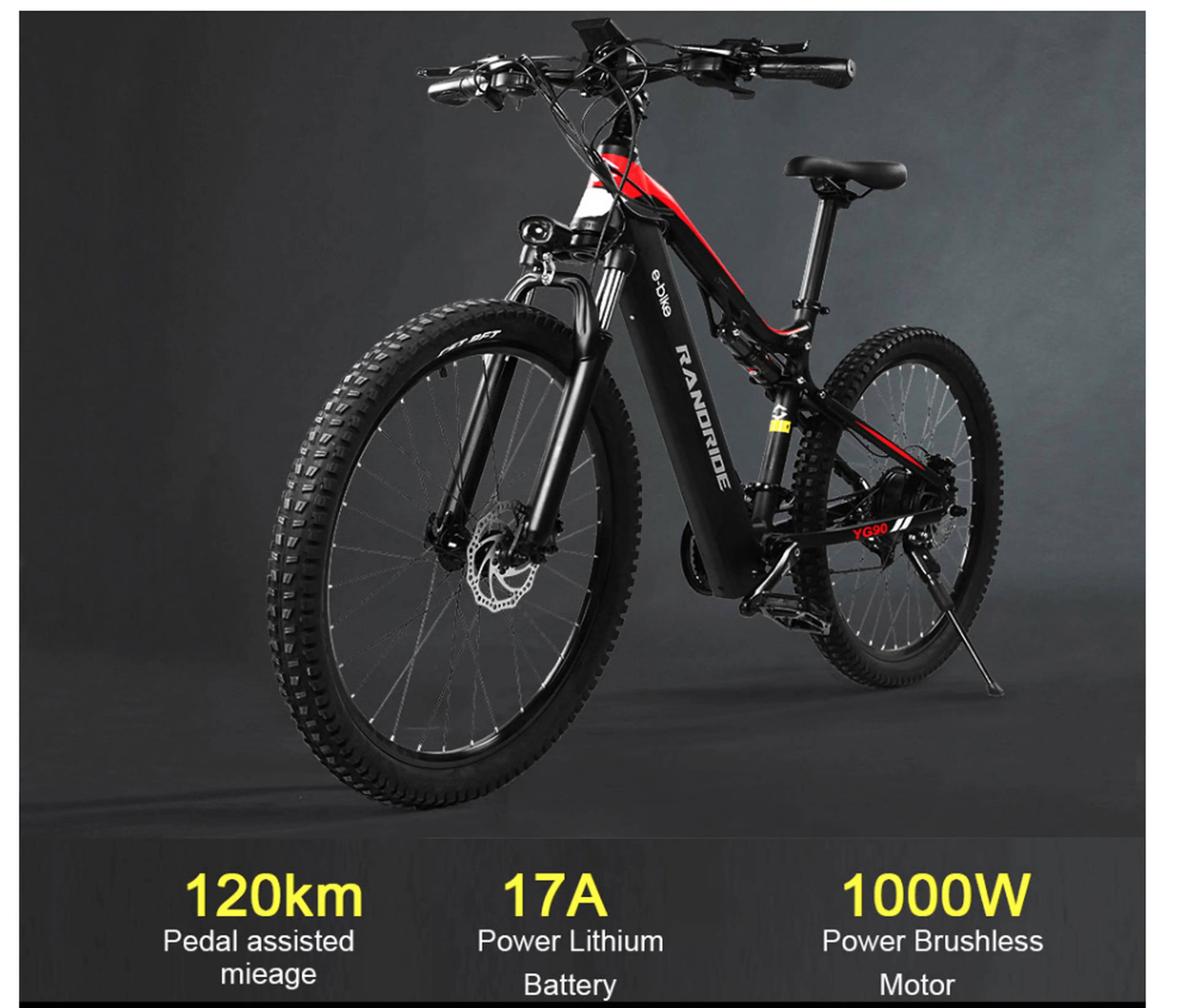 10. Bicicleta Electrica Randride YG90 2023 E-bike 1000W 17.5AH