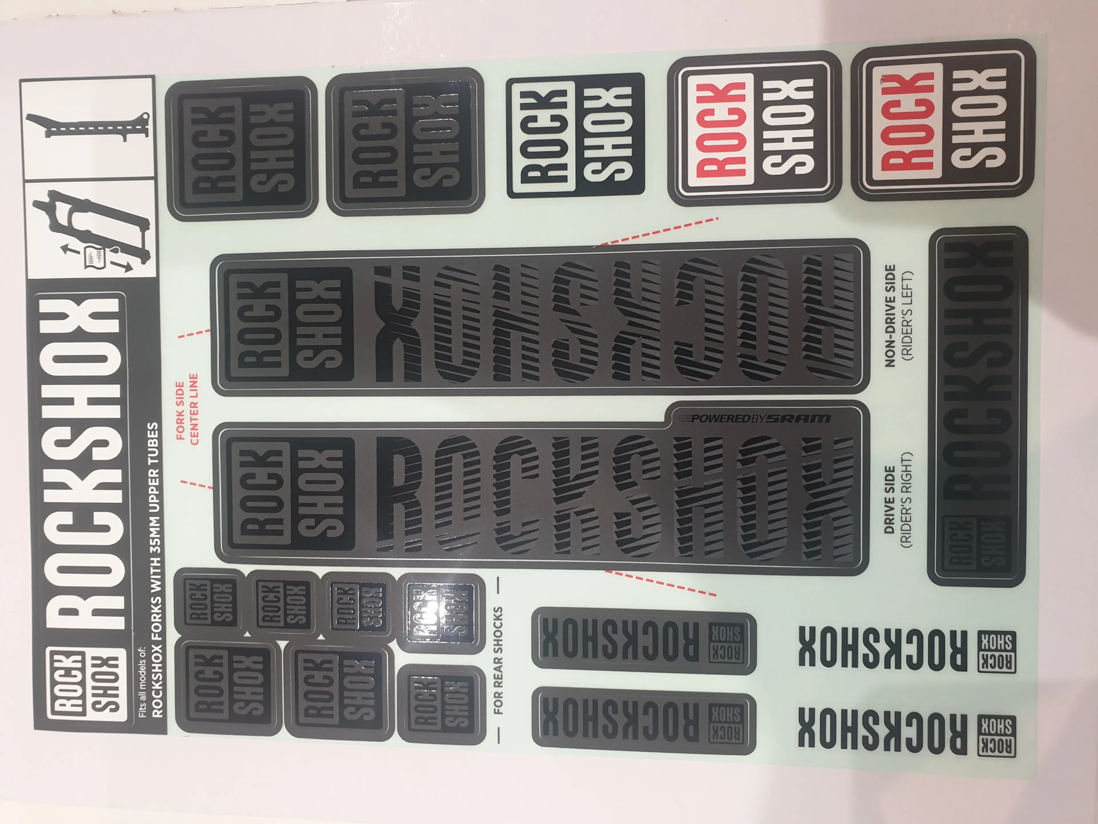 Image Vand stickere (decals) furca ROCKSHOX