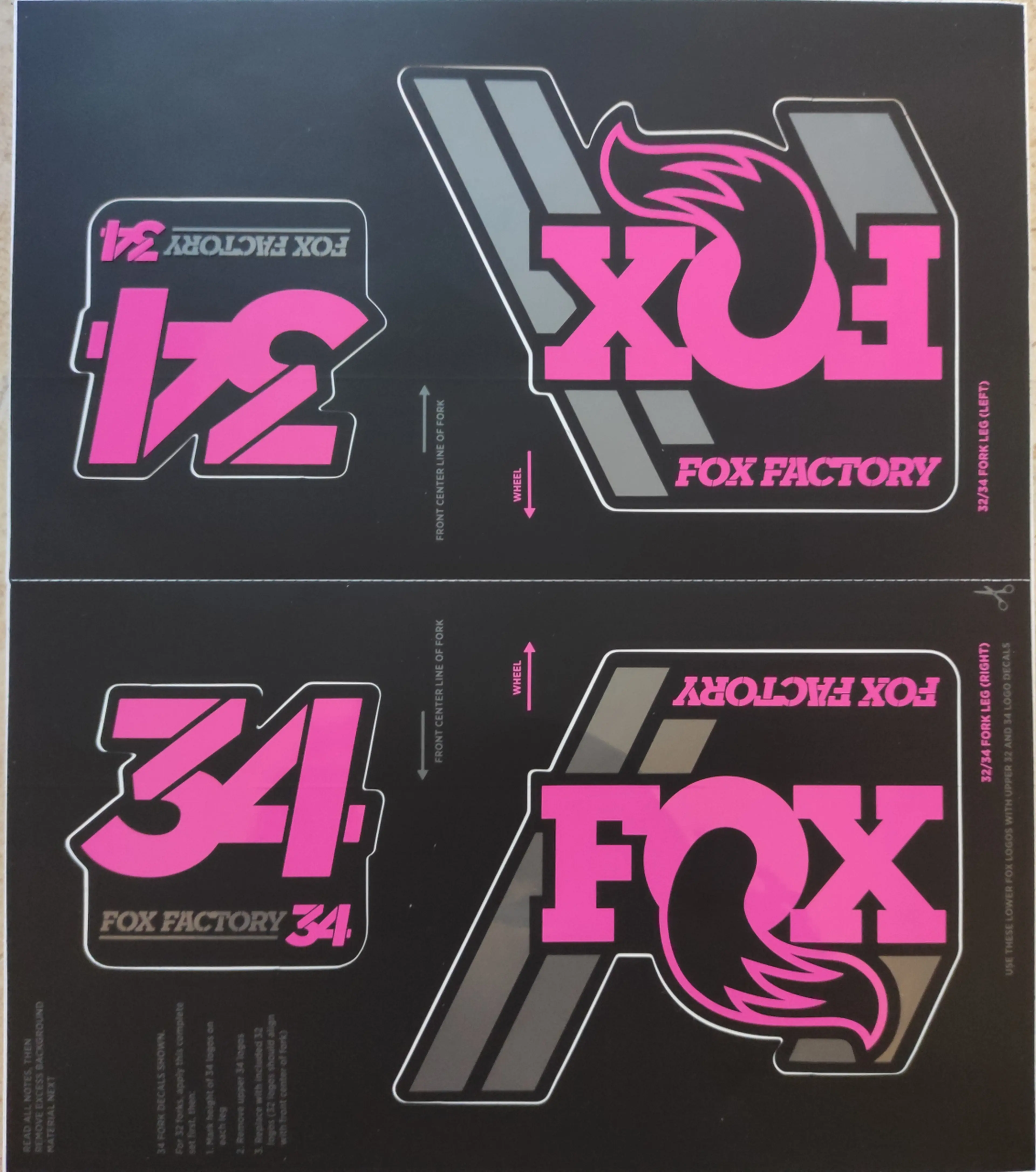 3. Fox sticker/decals furca 32/34 36/40 shock DPS/DPX2/Float X2/DHX2
