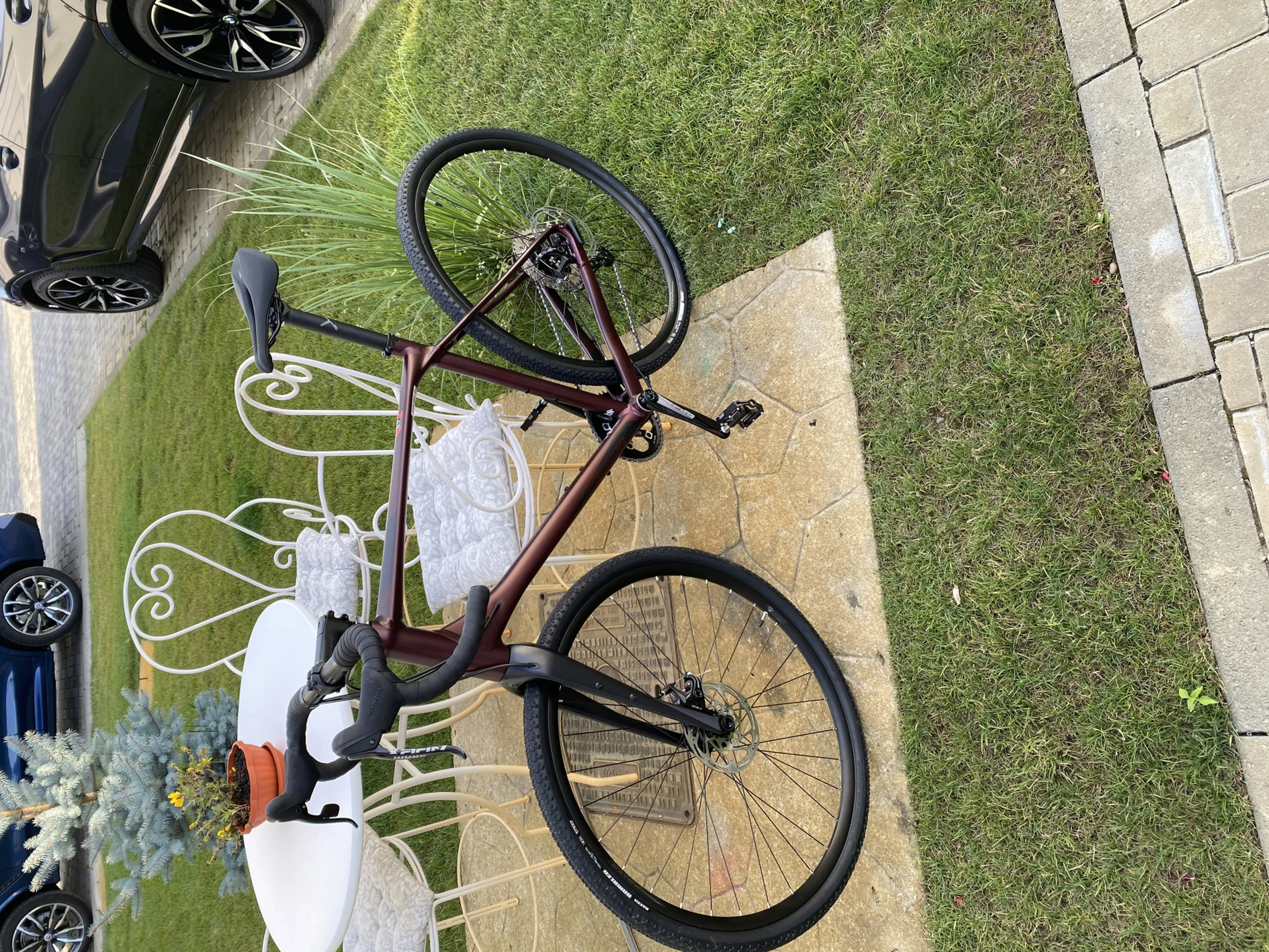 2. Bicicleta Gravel Merida Silex 300, Silk, bordo-rosu-negru