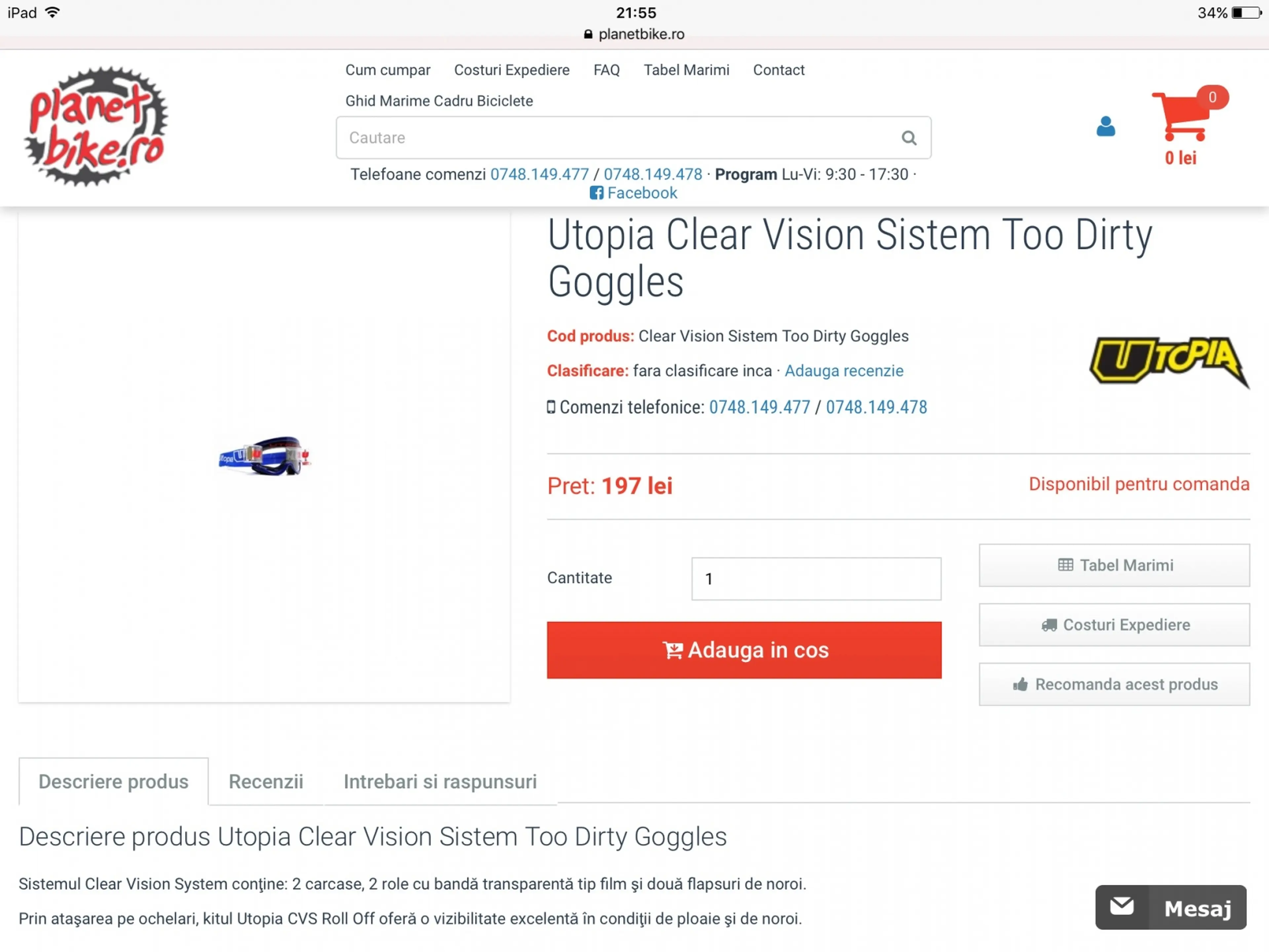 Image CLEAR VISION SISTEM TOO DIRTY GOGGLES