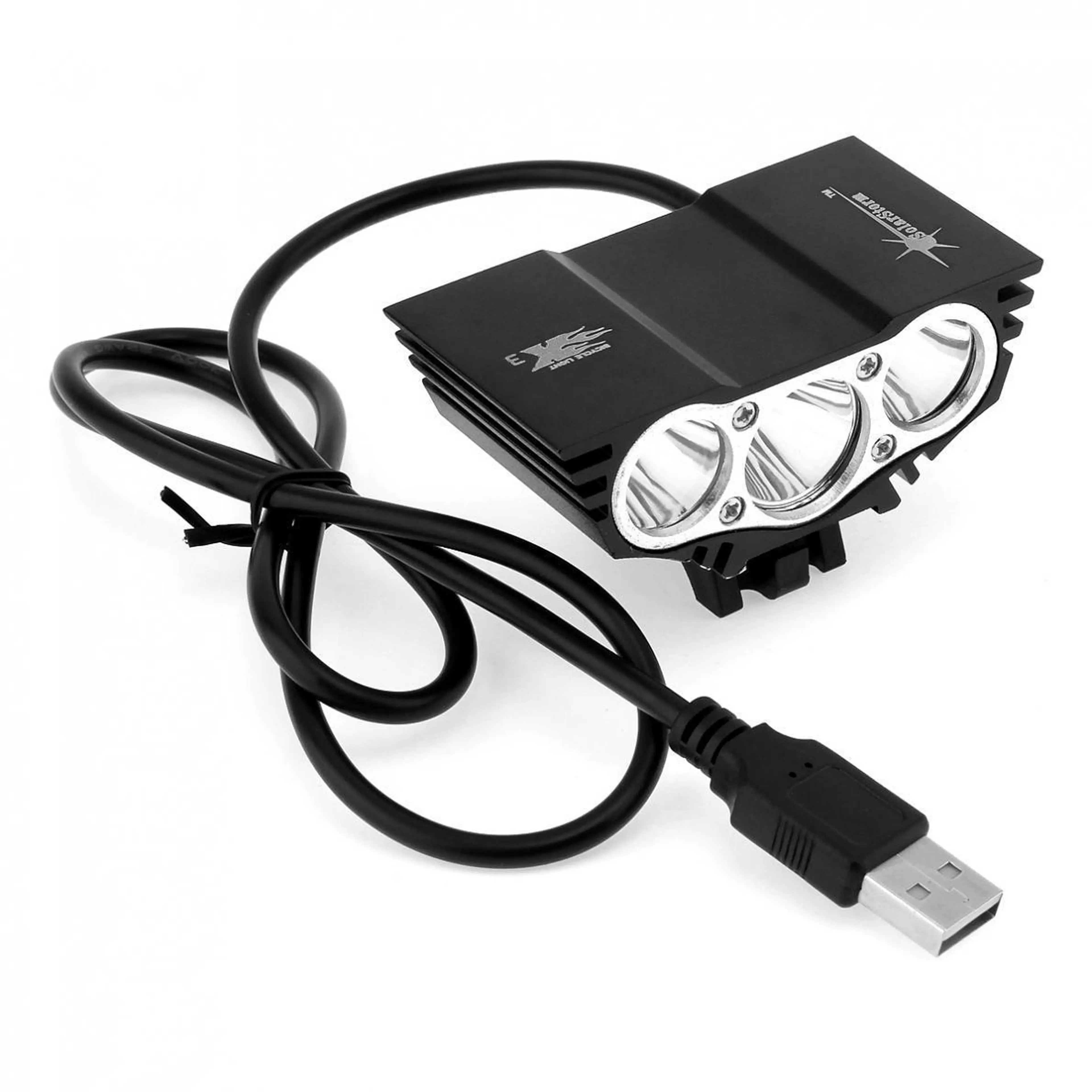 1. Far bicicleta USB(15000LM USB SolarStorm 3 x CREE XM-L T6 LED 4)