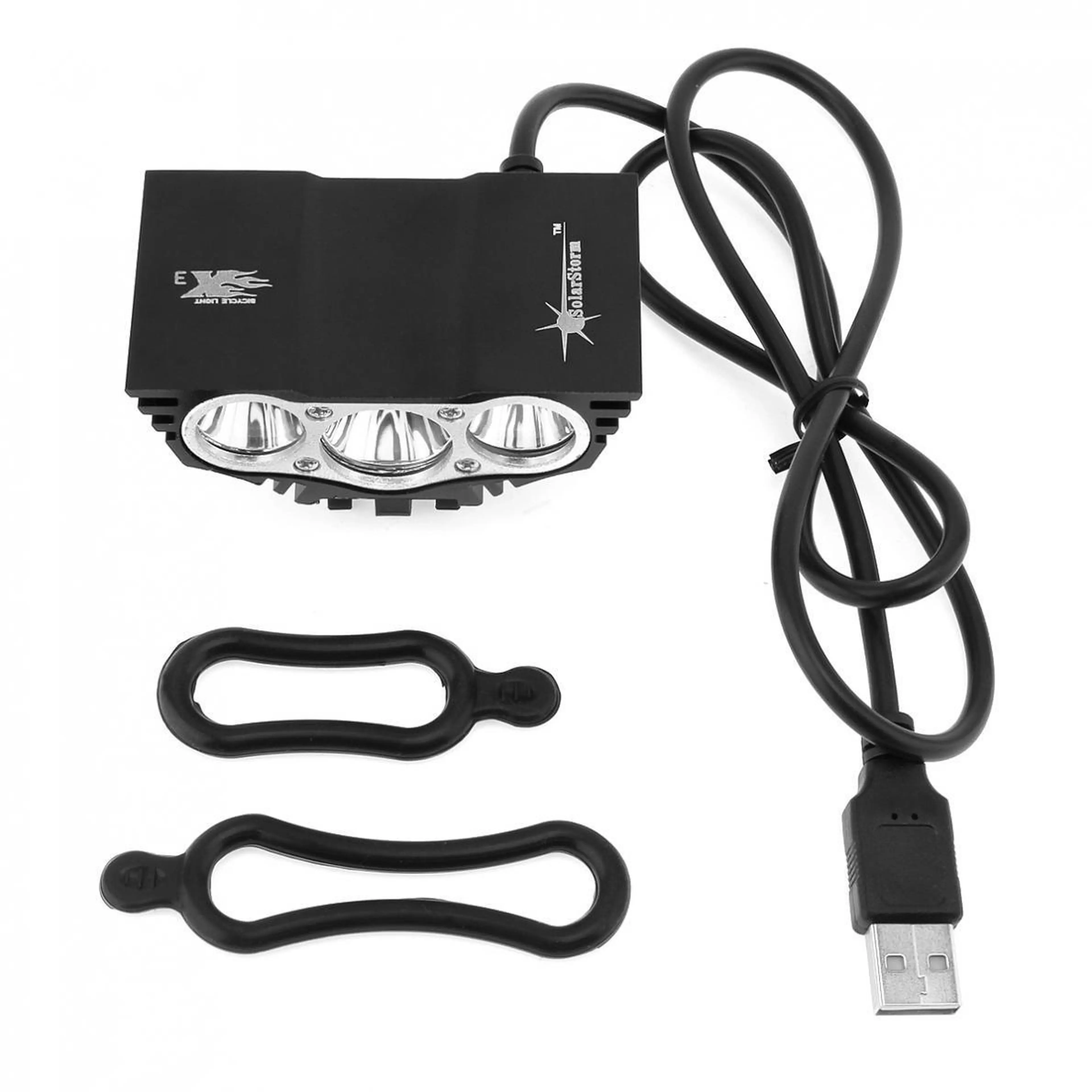 5. Far bicicleta USB(15000LM USB SolarStorm 3 x CREE XM-L T6 LED 4)