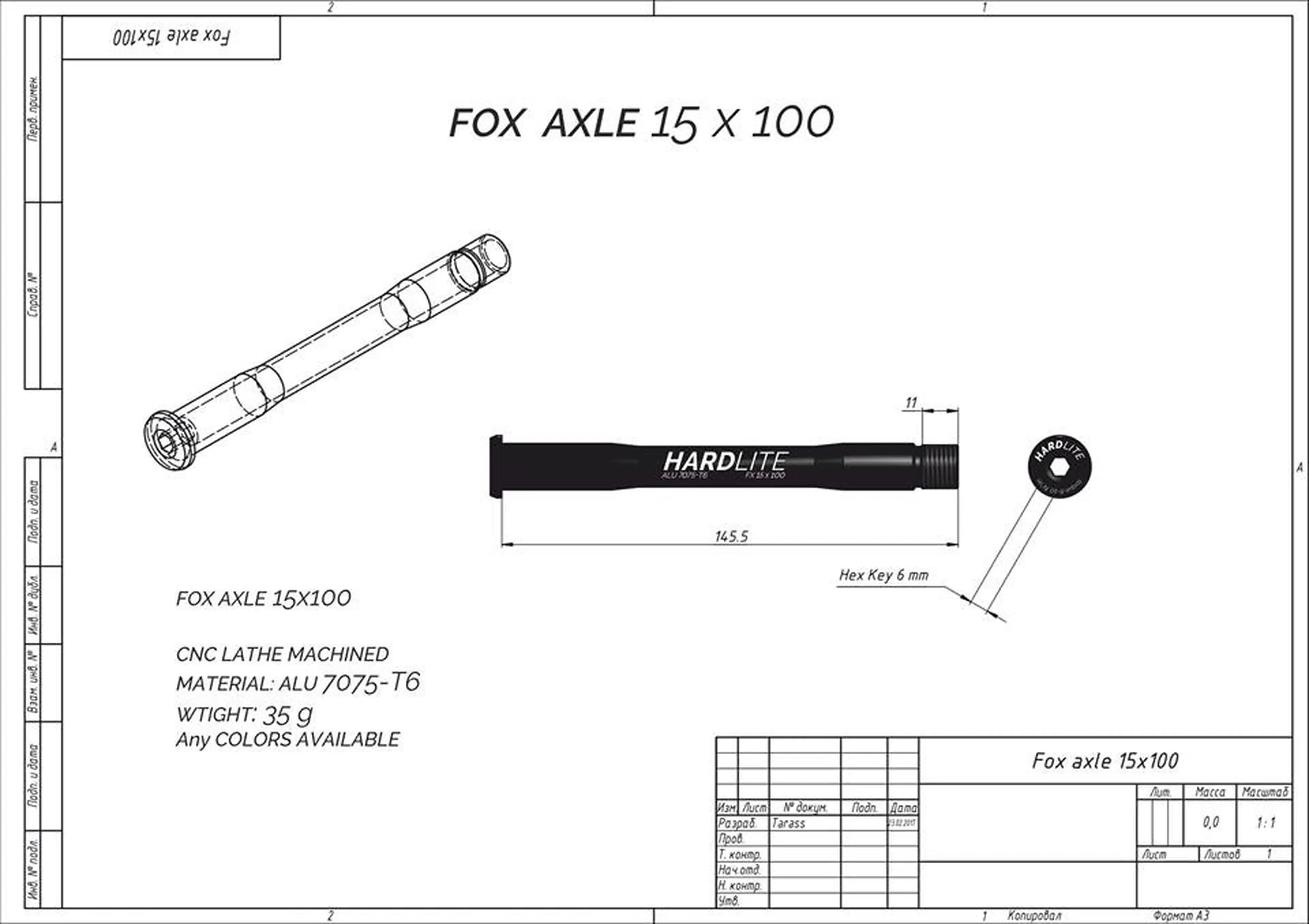 3. Ax butuc fata, pt Fox 15x100, 33-36 gr.