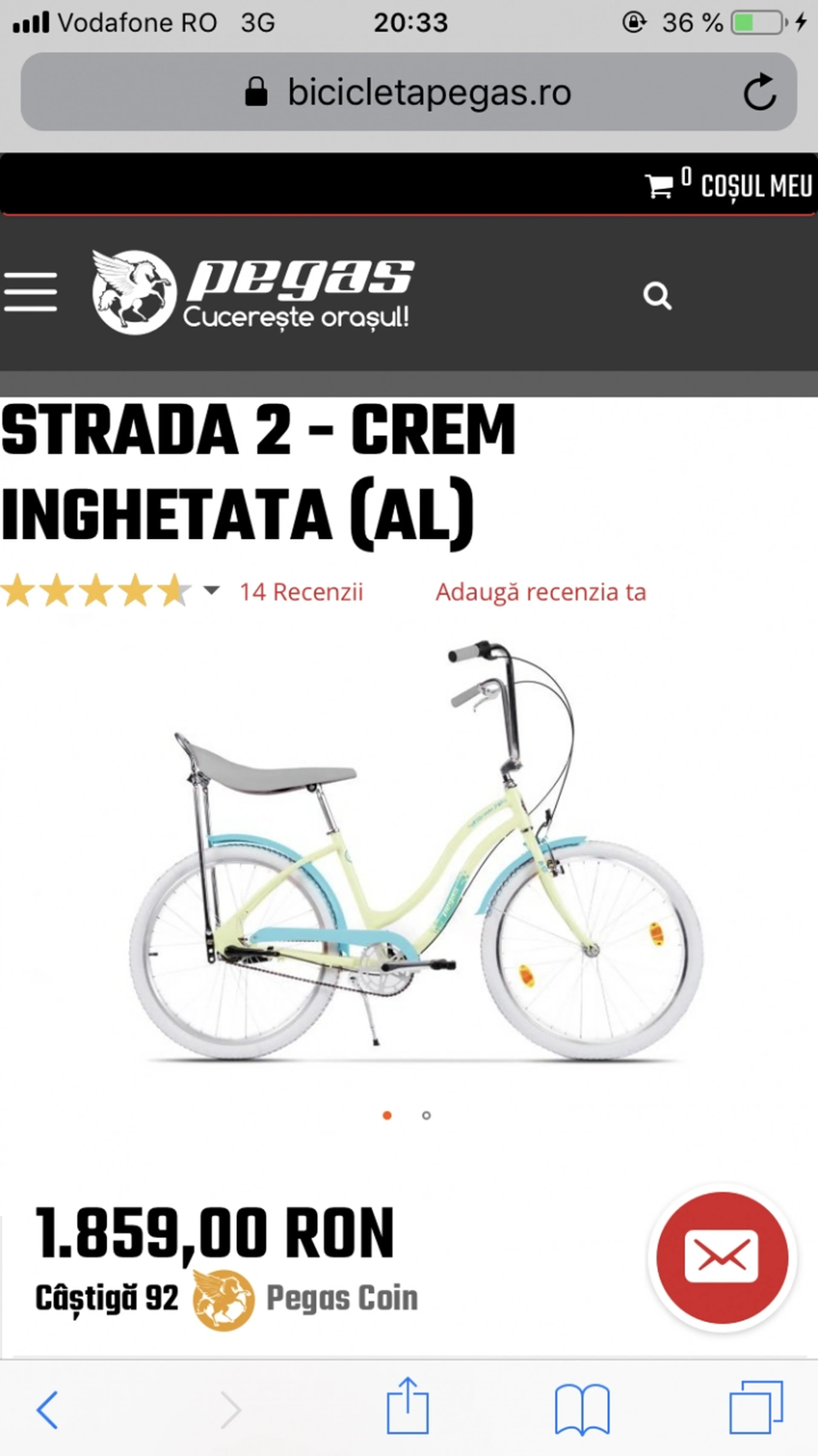Image Vand bicicleta Pegas model STRADA 2 - CREM INGHETATA