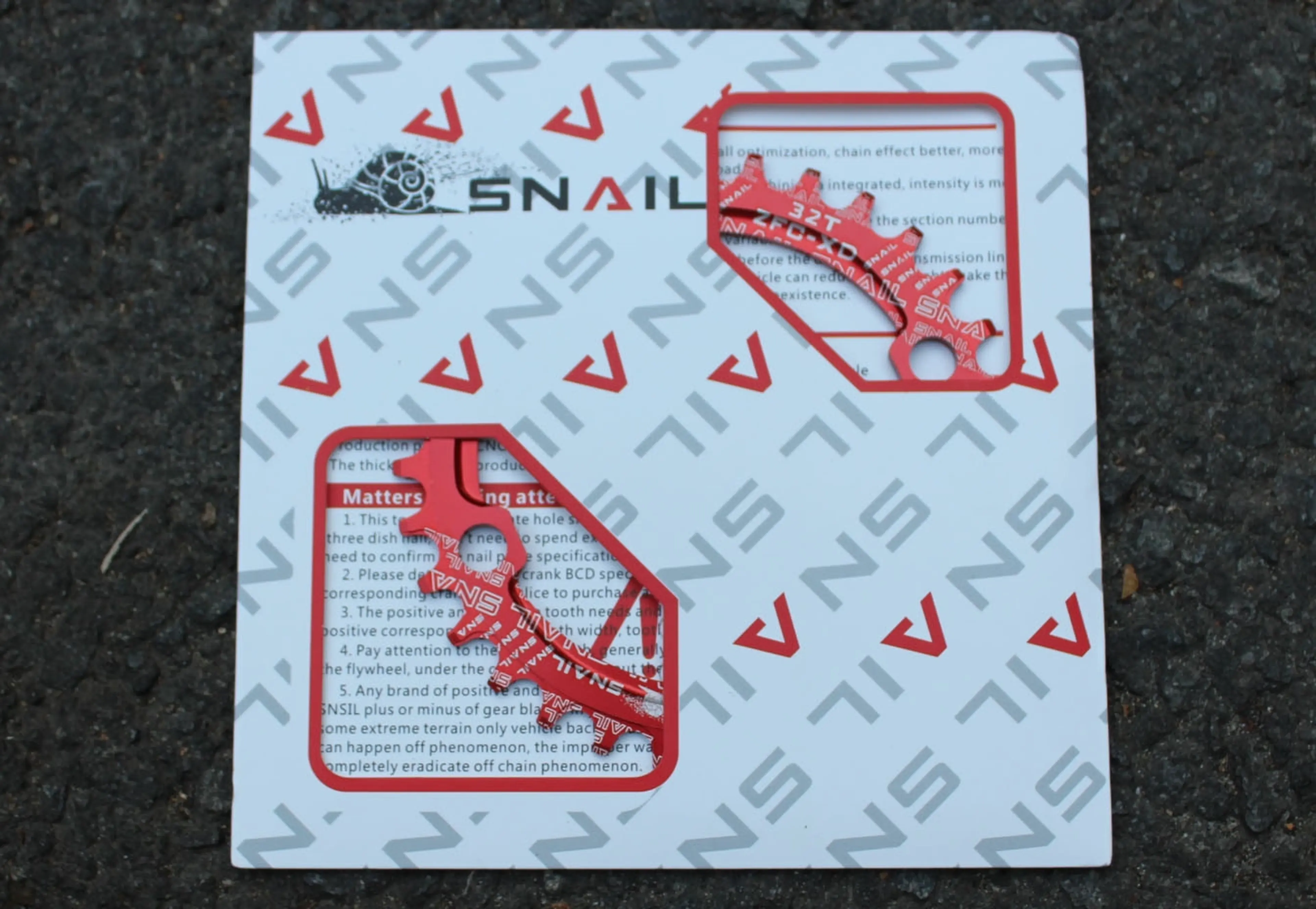 6. Foaie Snail Narrow Wide 32T alu - CNC 104BCD rosu 9-12 vit.
