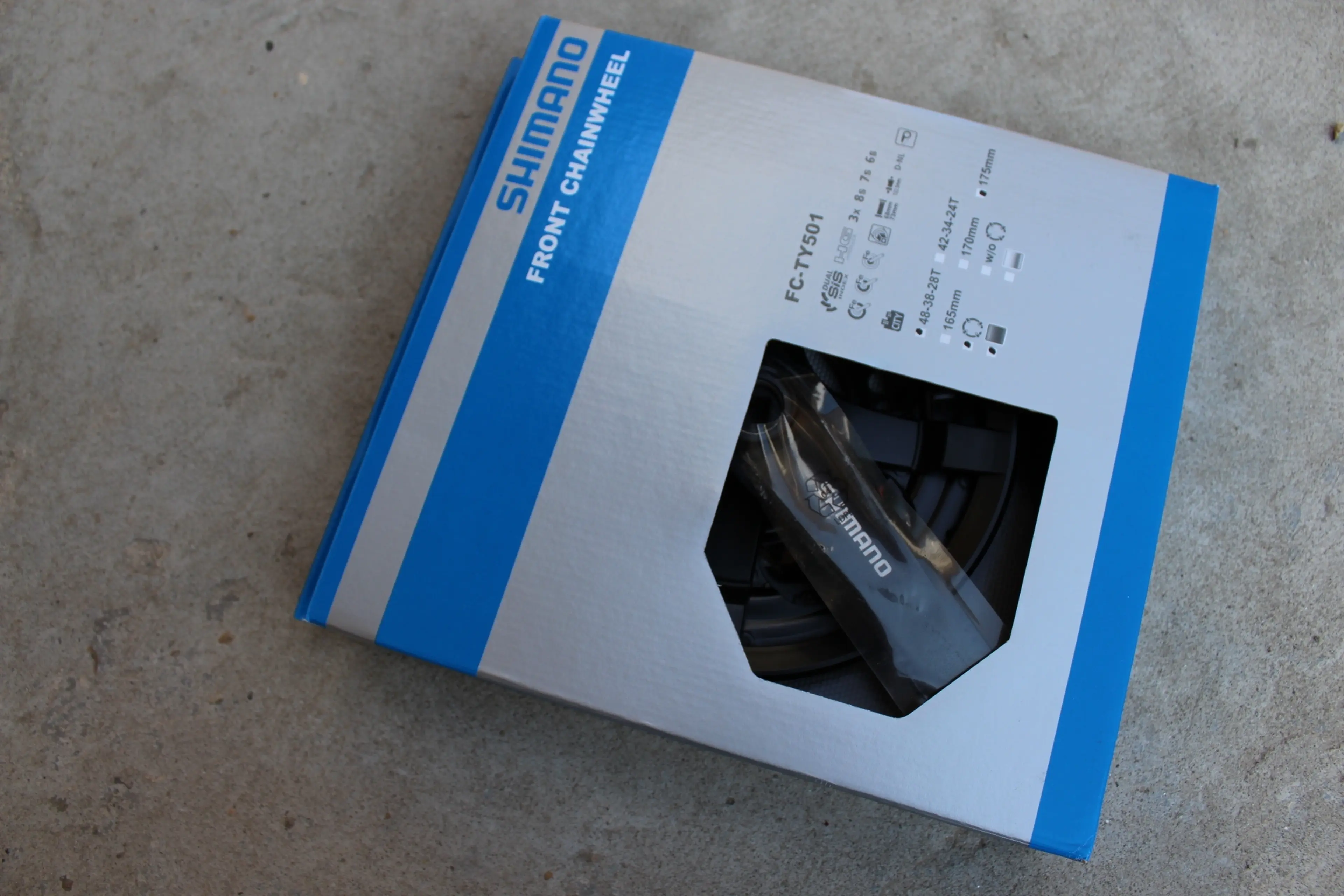2. Shimano FC-TY501 175mm - angrenaj negru MTB, Trekking