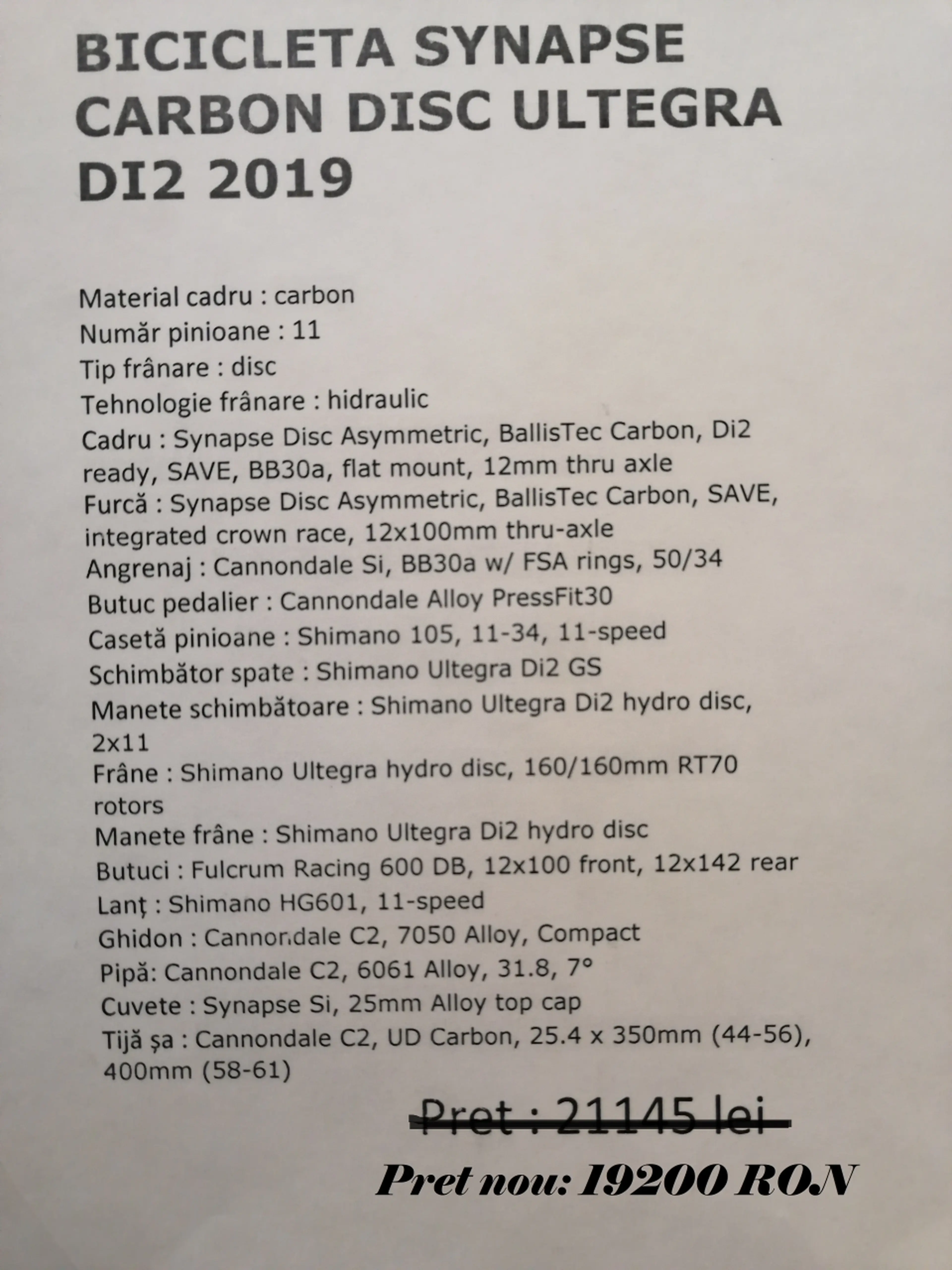 10. Cannondale Synapse DI2 (Carbon Disc Ultegra) 2019
