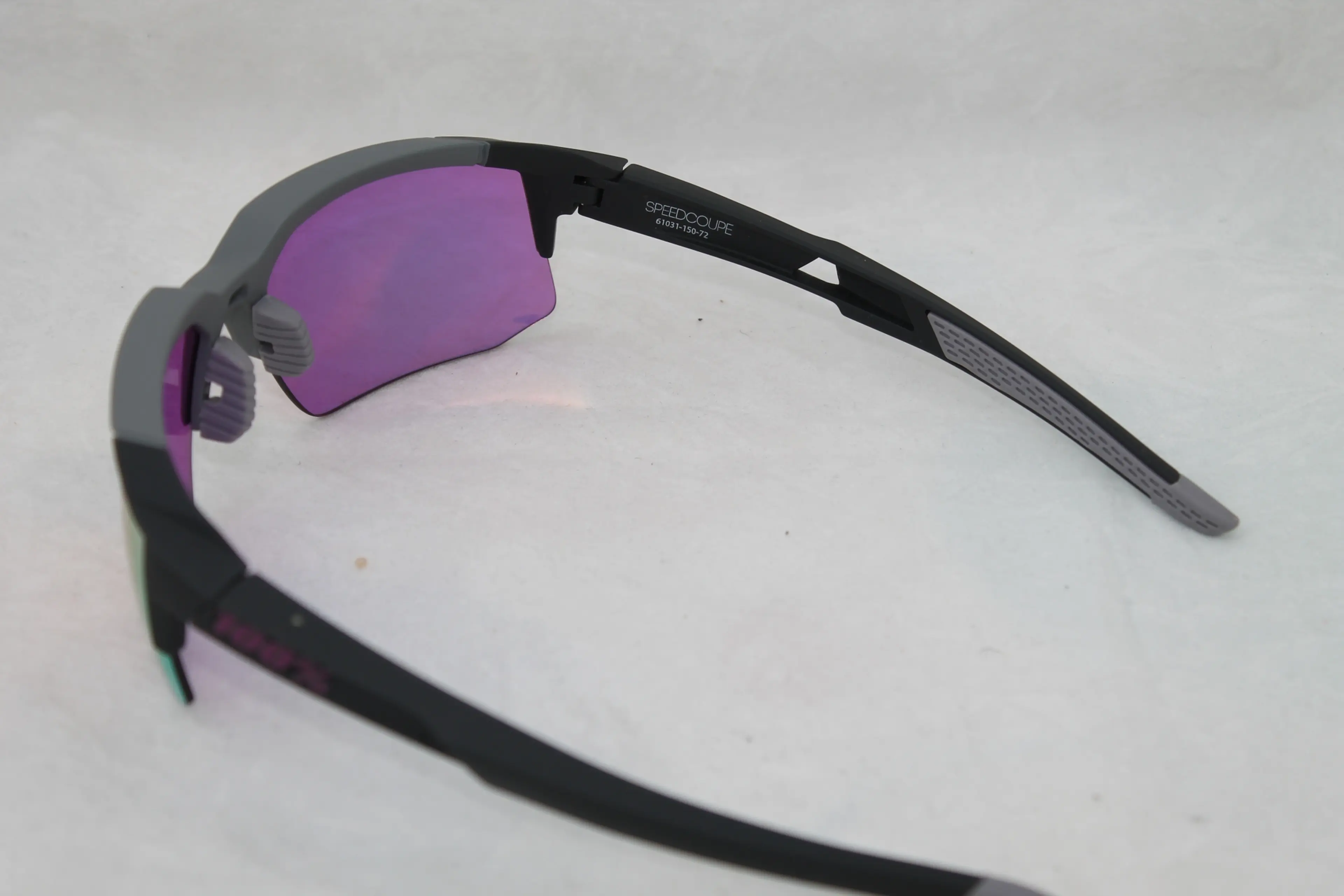 3. Ochelari 100% SPEEDCOUPE Soft Tact Graphite Purple Multilayer Mirror Lens
